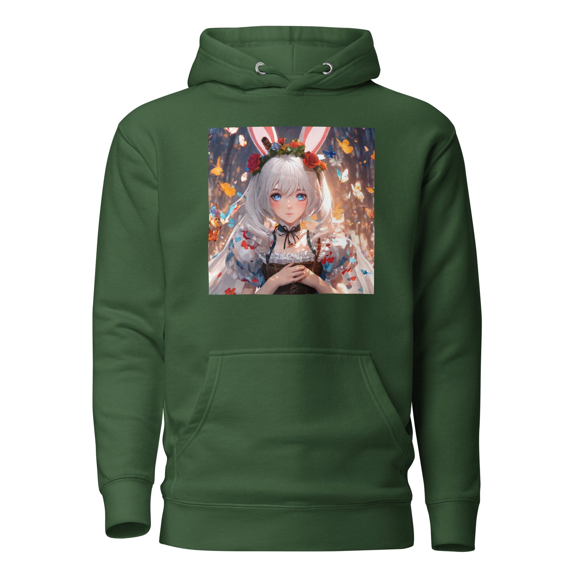 Women's Anime Alice from Alice in Wonderland Hoodie Forest Green