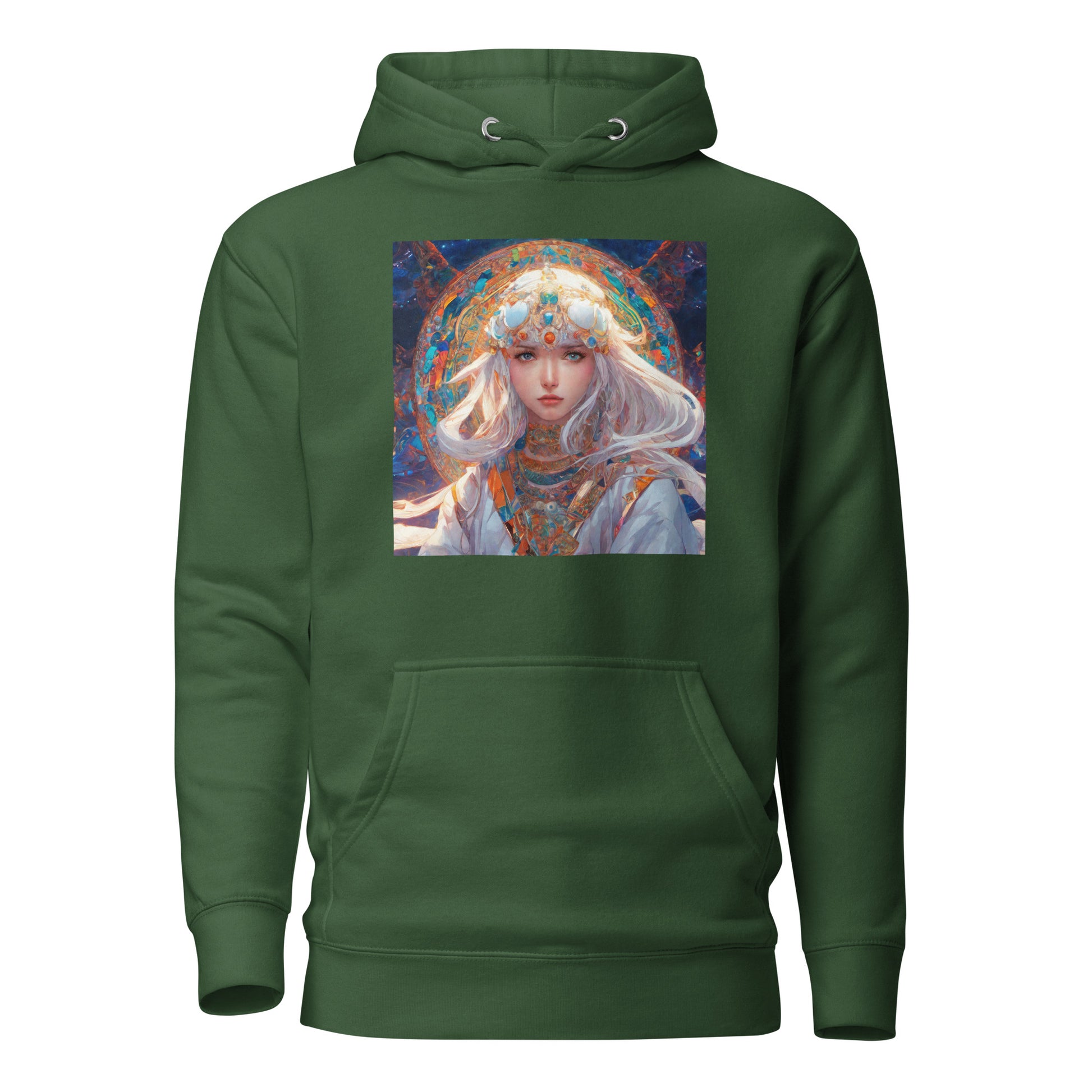 Mystical Mage Women's Anime Hoodie Forest Green