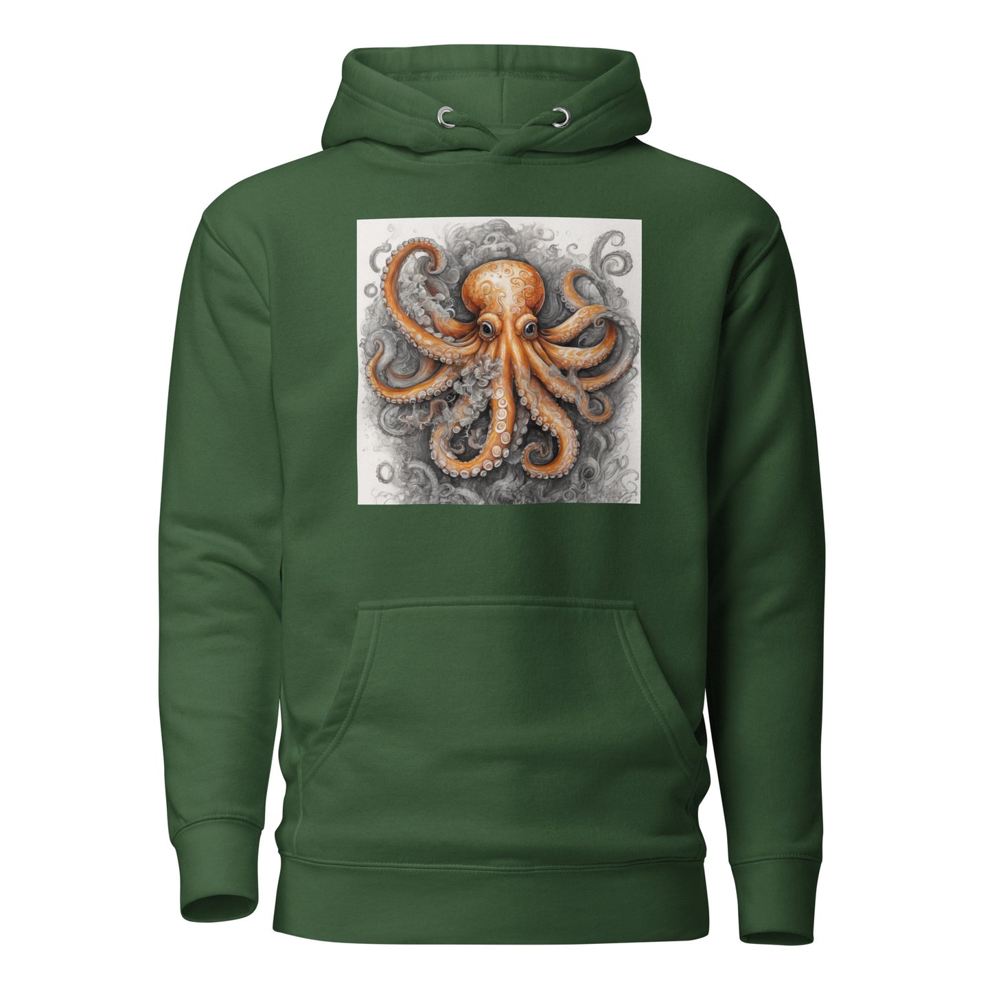 Octopus Women's Animal Lover Hoodie Forest Green