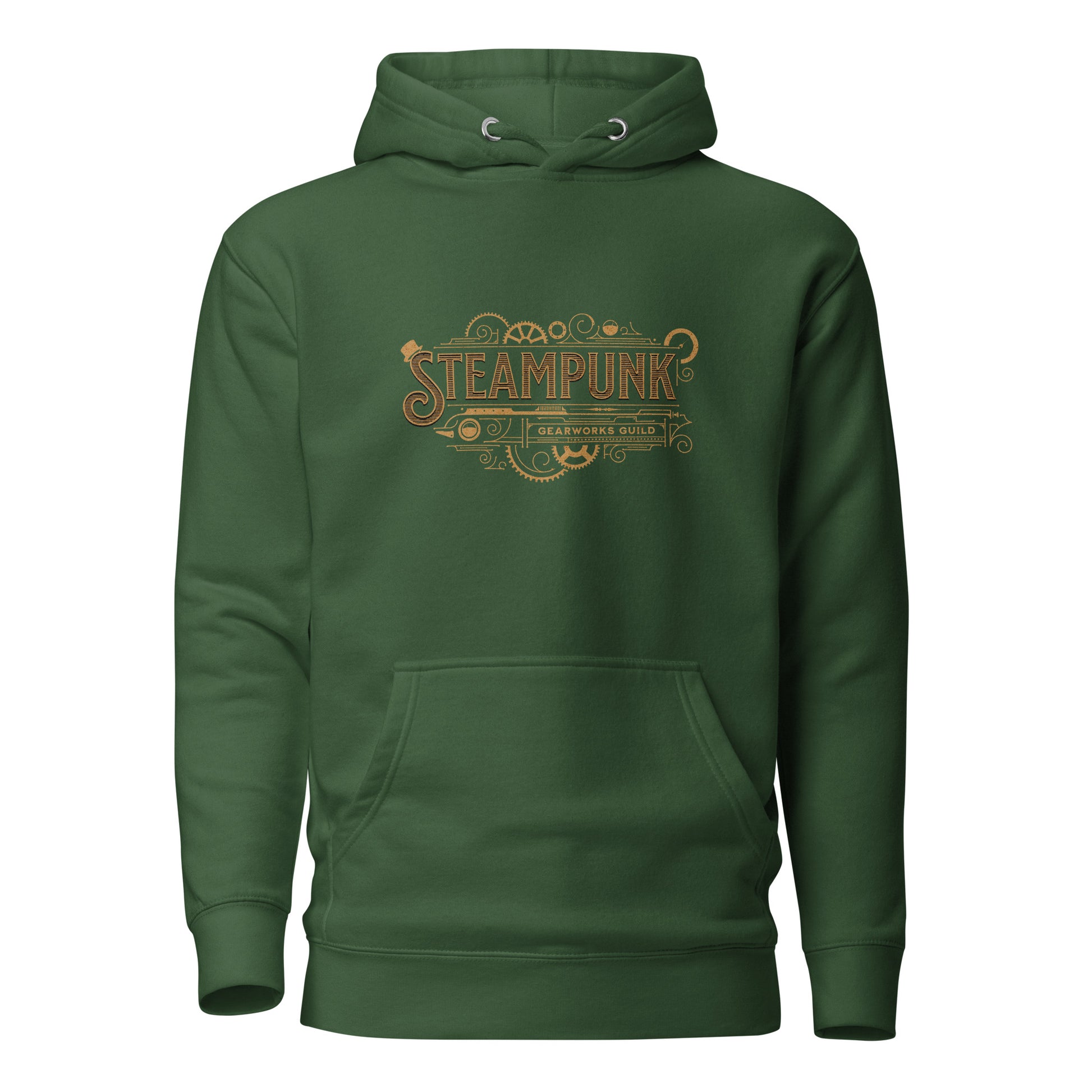 Steampunk Gearworks Guild Women's Hoodie Forest Green