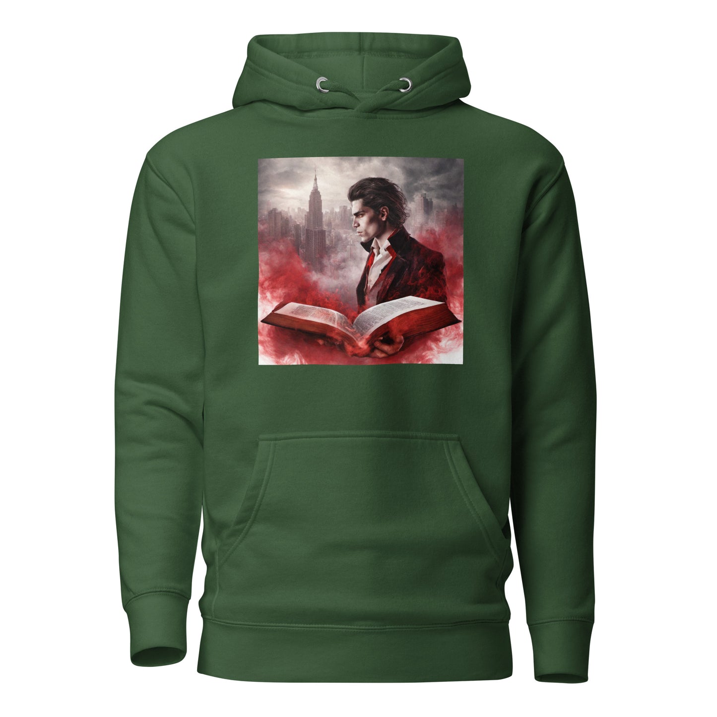 Women's Vampire Book Fan Hoodie Forest Green