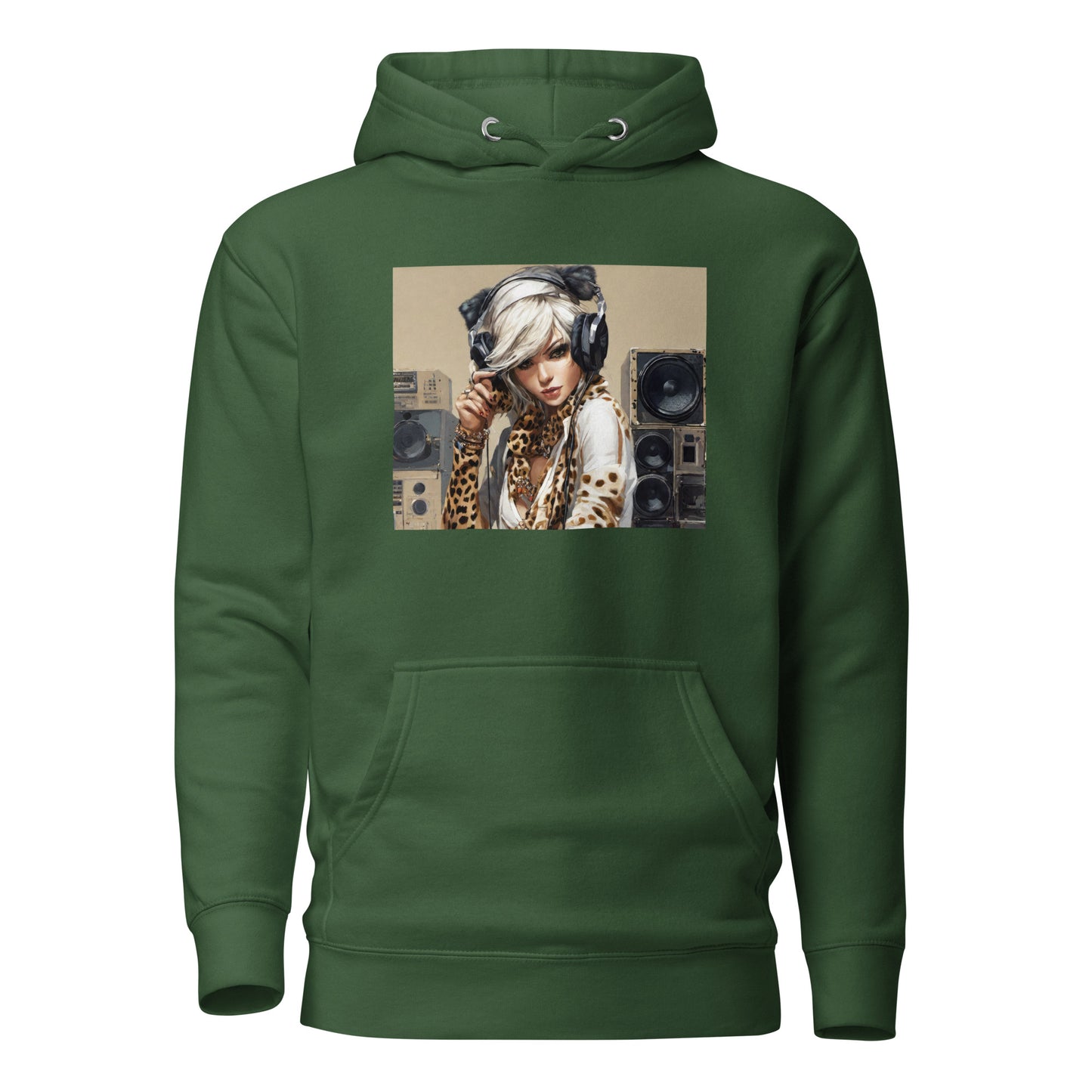 Women's DJing Hoodie Forest Green