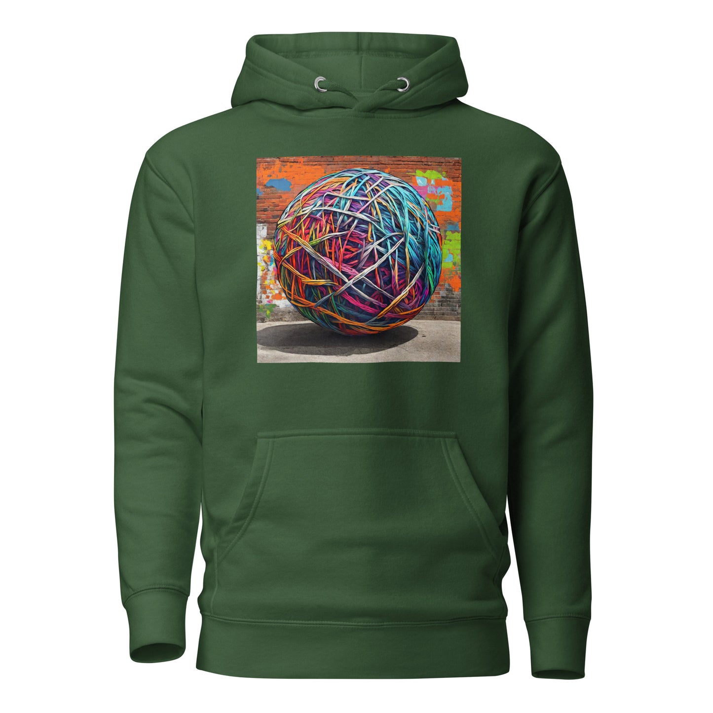 Ball of Yarn Women's Crochet and Knitting Lover Hoodie Forest Green