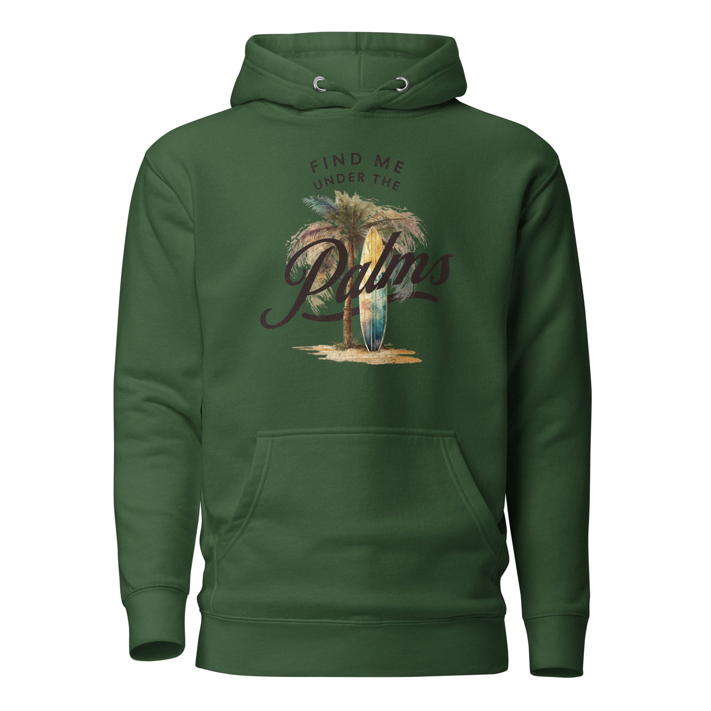 Find me Under the Palms Women's Beach Hoodie Forest Green