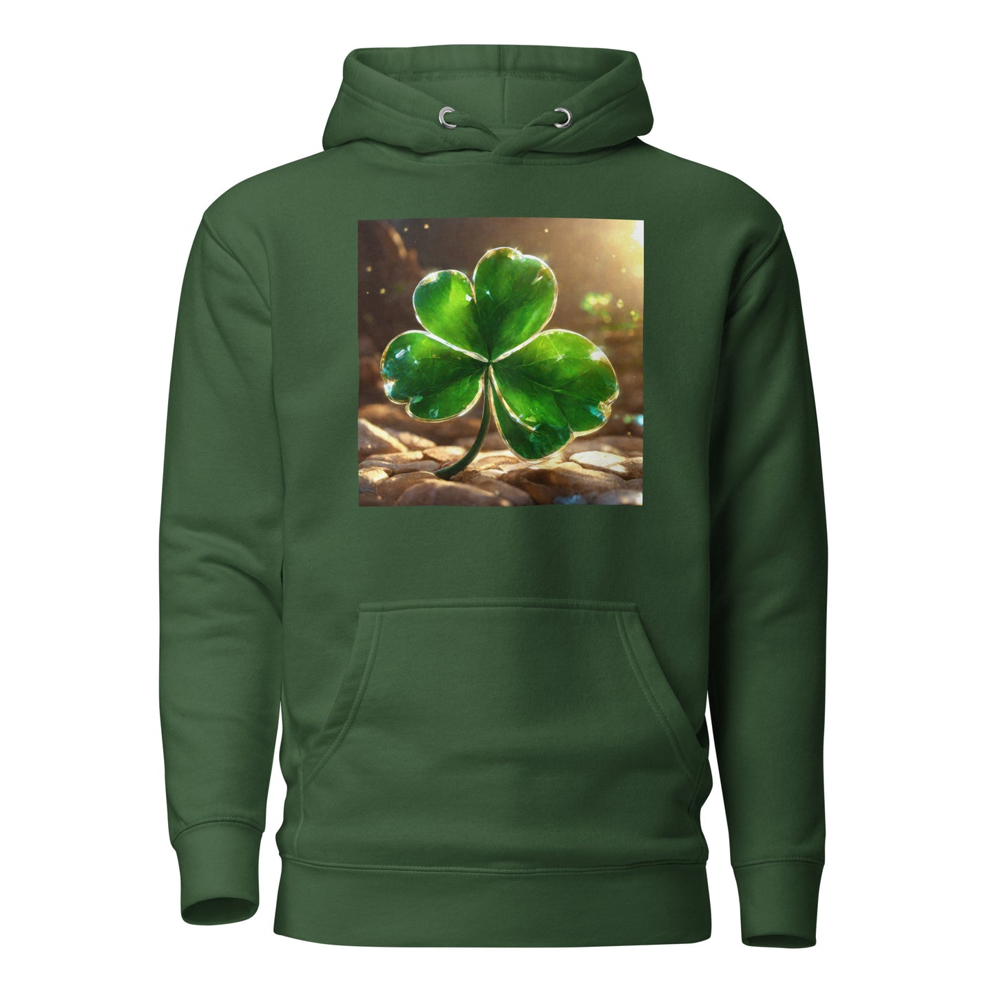 Lucky Four Leaf Clover Women's St Patrick's Day Hoodie Forest Green