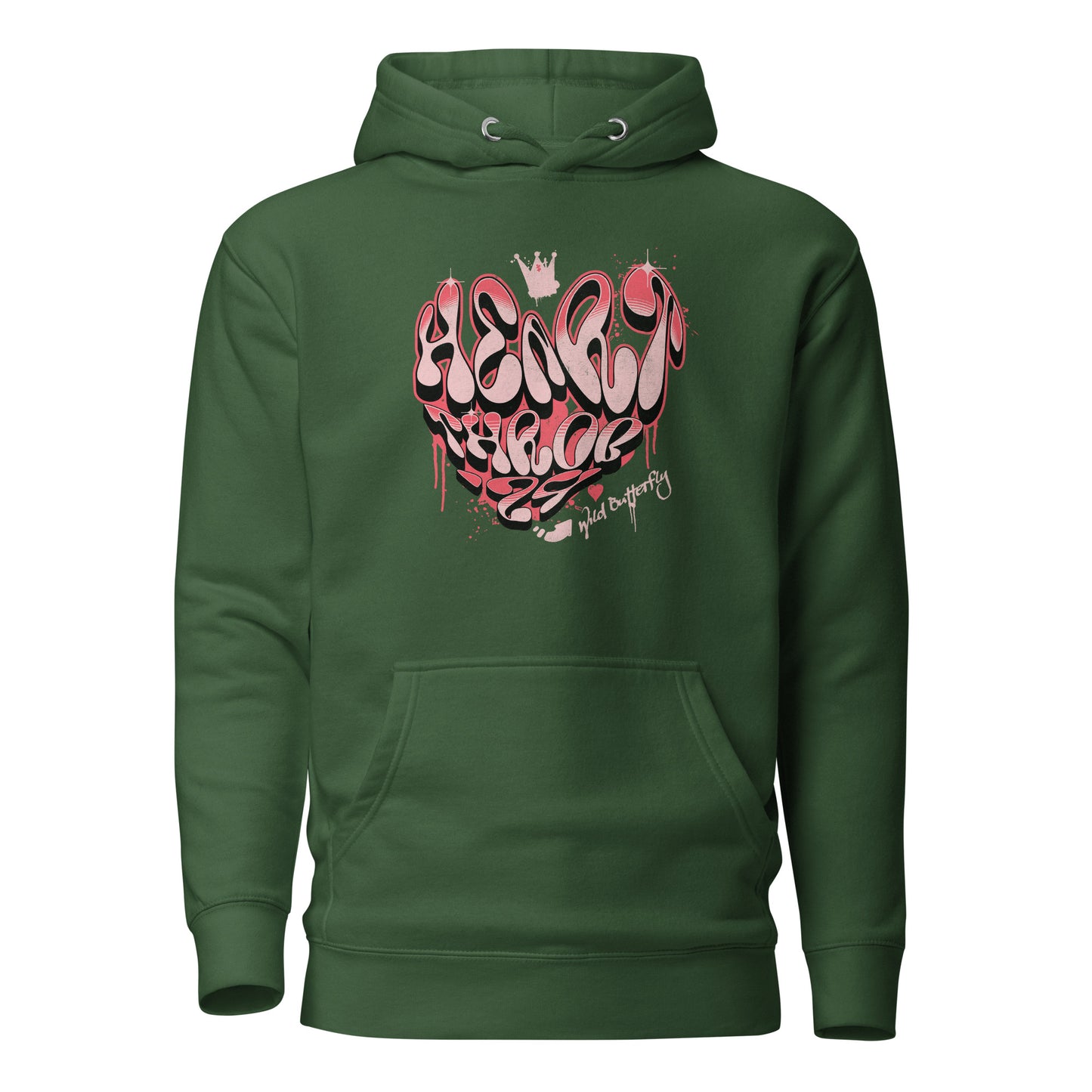 Heart Throb '24 Women's Valentine's Day Hoodie Forest Green