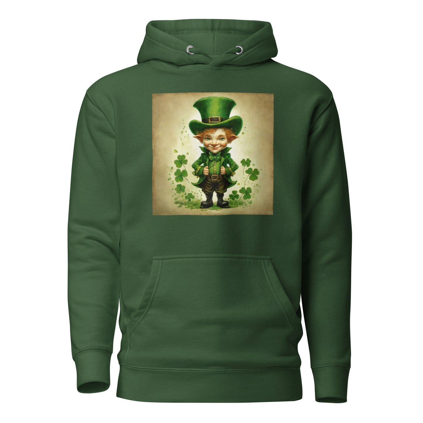 Cute Leprechaun Women's St Patrick's Day Hoodie Forest Green