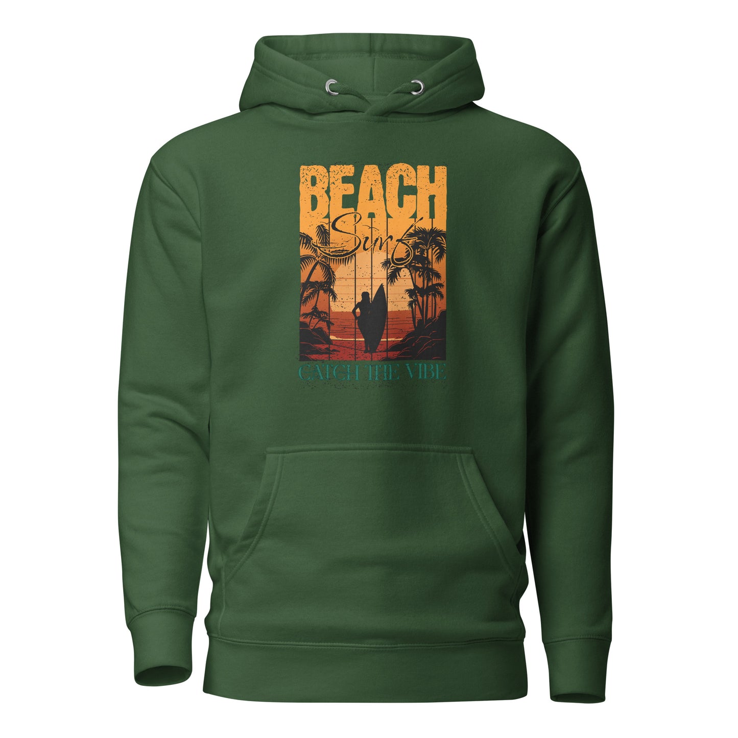 Catch the Vibe Surfing Women's Hoodie Forest Green