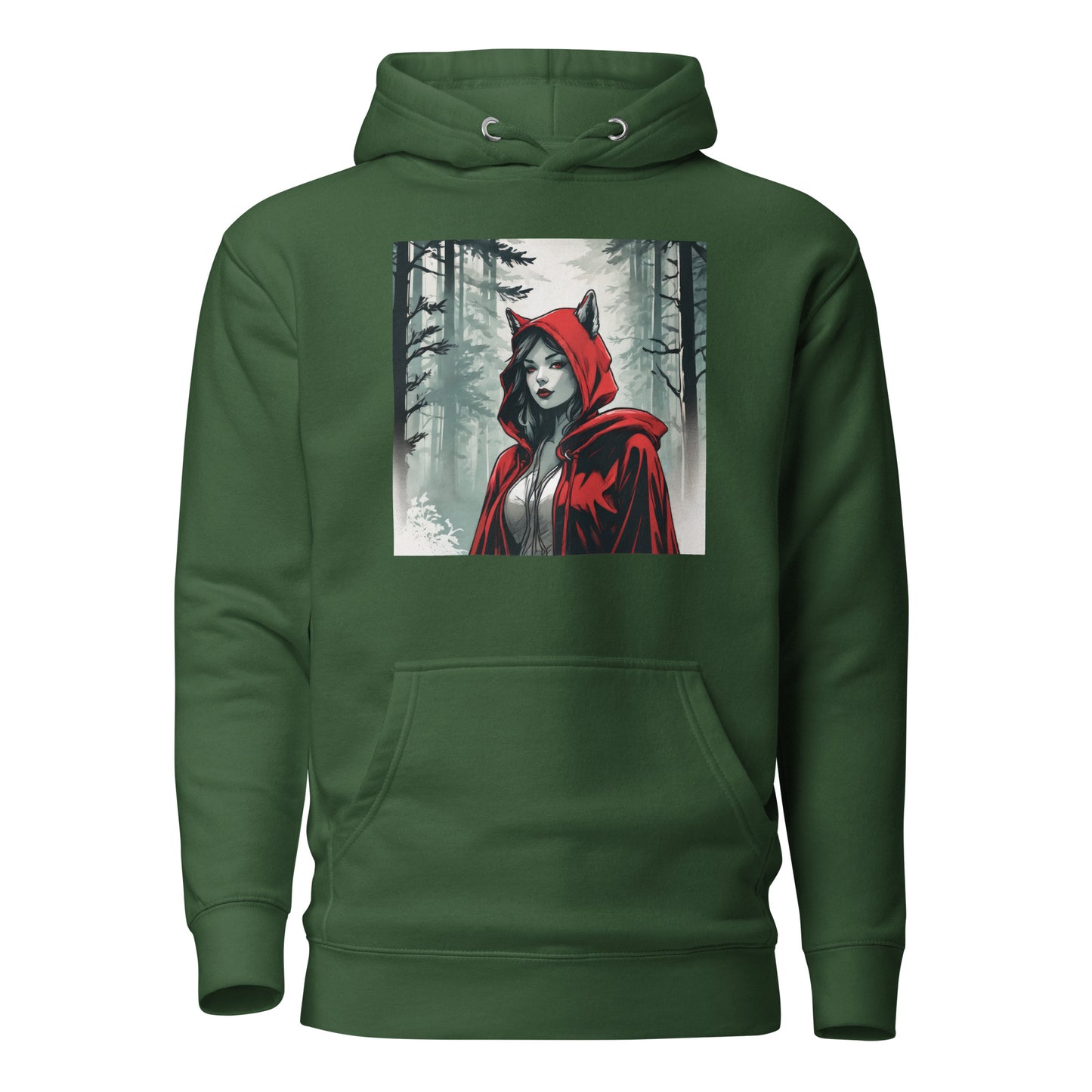 Modern Red Riding Hood Women's Fairy Tale Hoodie Forest Green