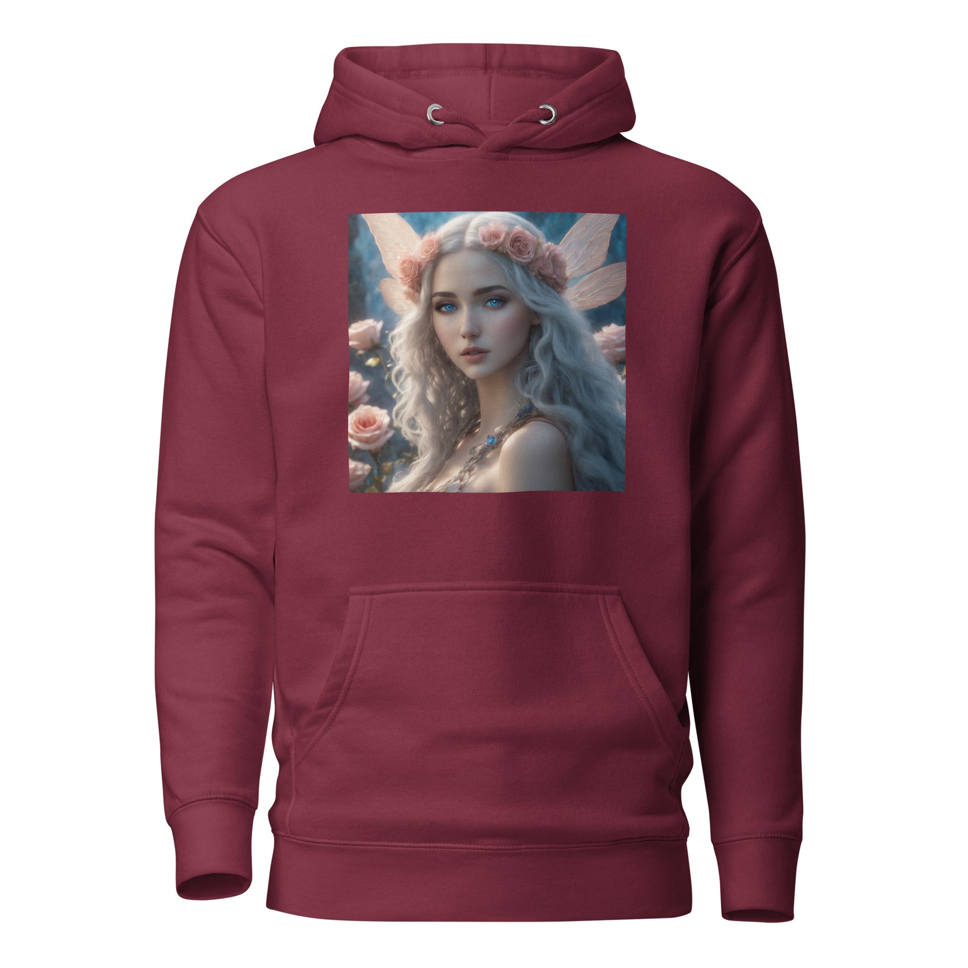 Rose Fairy Women's Fantasy Hoodie Maroon