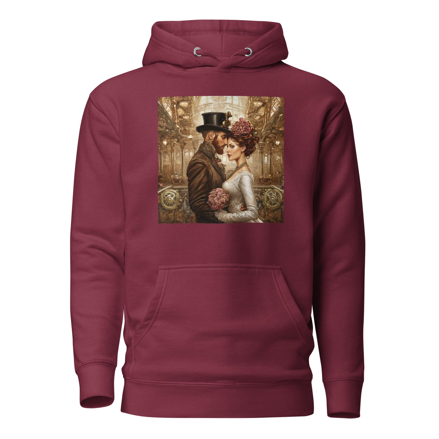 Gears & Lace Steampunk Wedding Women's Hoodie Maroon