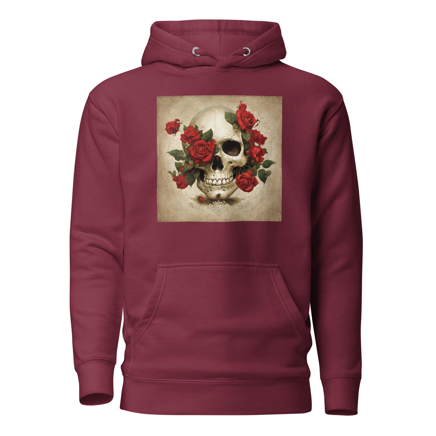 Skull & Roses Women's Hoodie Maroon