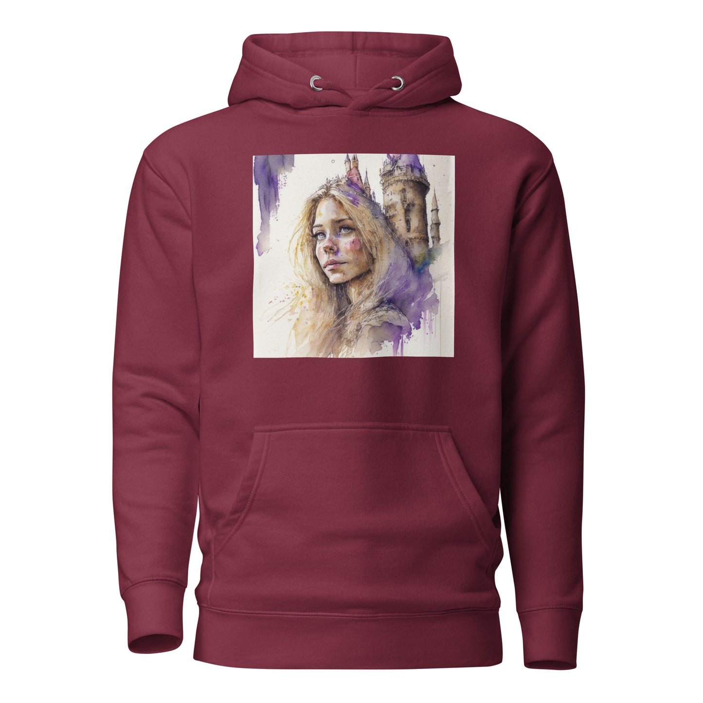 Rapunzel & The Tower Women's Fairy Tale Graphic Hoodie Maroon