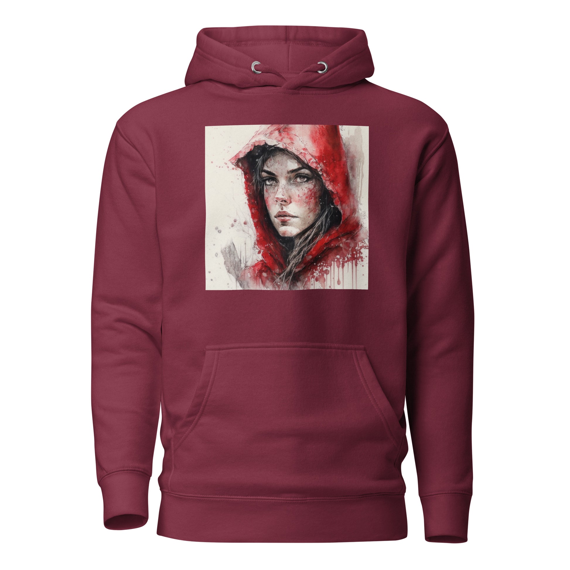 Little Red Riding Hood Portrait Women's Hoodie Maroon