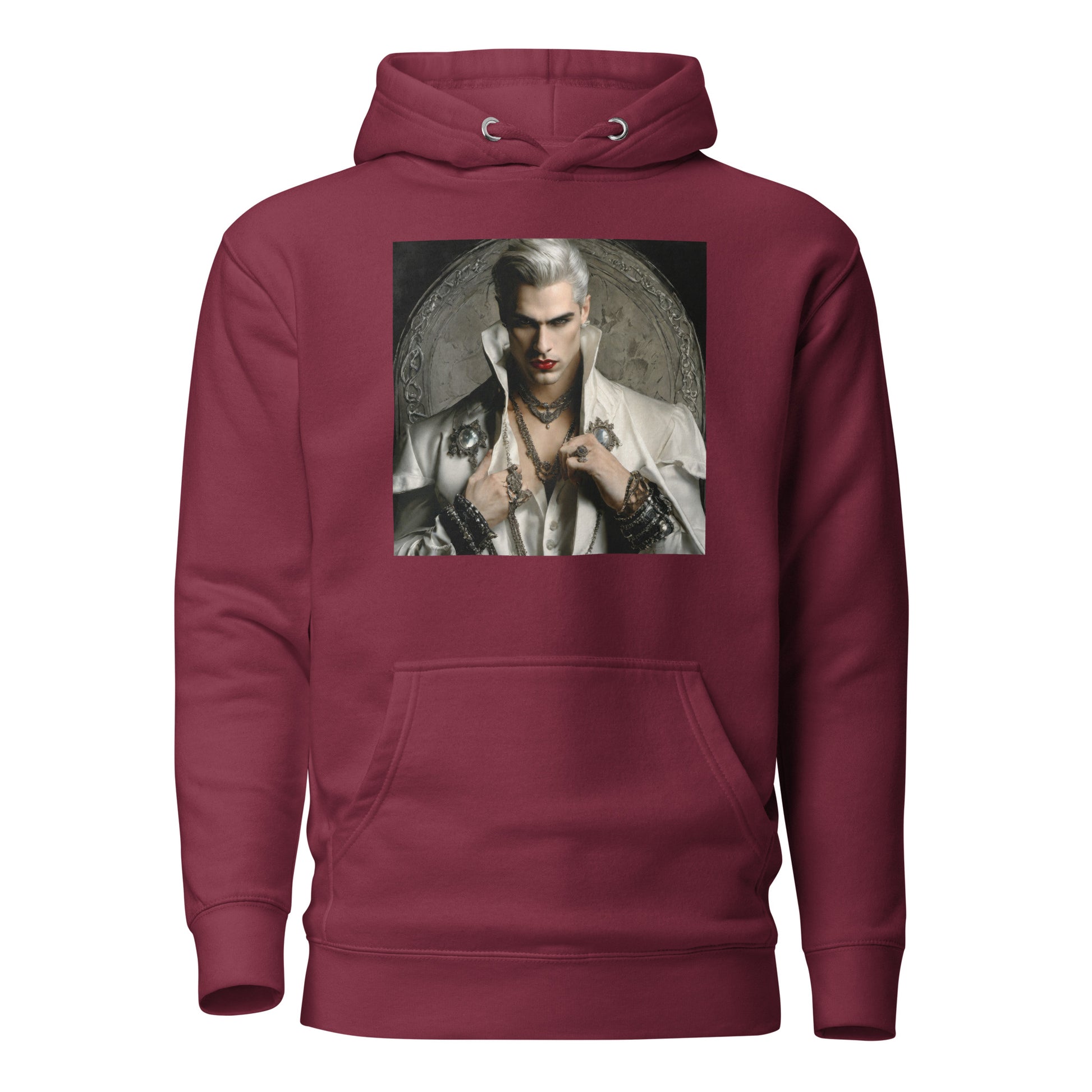 Vampire with Style Women's Graphic Hoodie Maroon