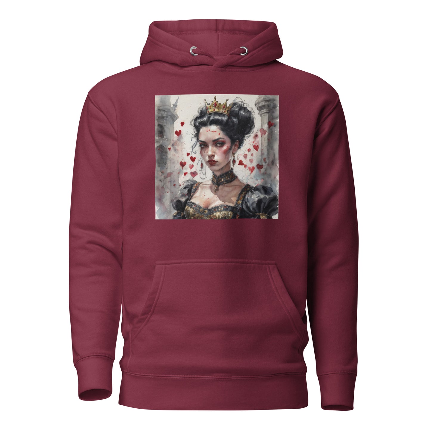 Queen of Hearts Women's Hoodie Maroon