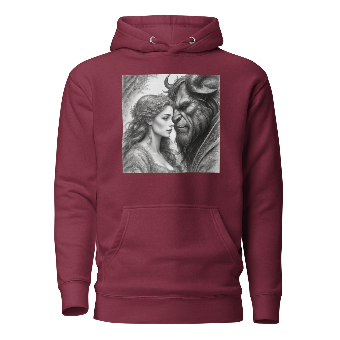 Beauty and the Beast Portrait Women's Hoodie Maroon