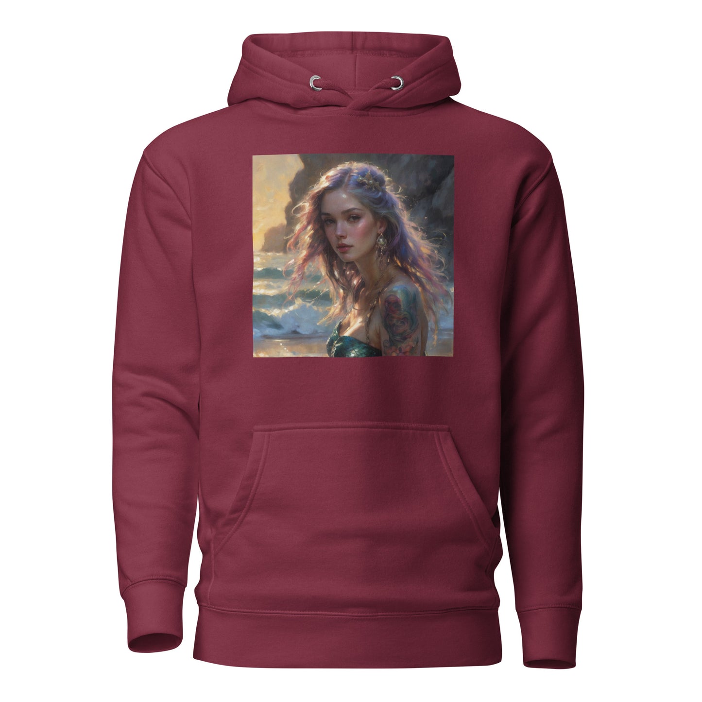 Mermaid's Gaze Women's Hoodie Maroon