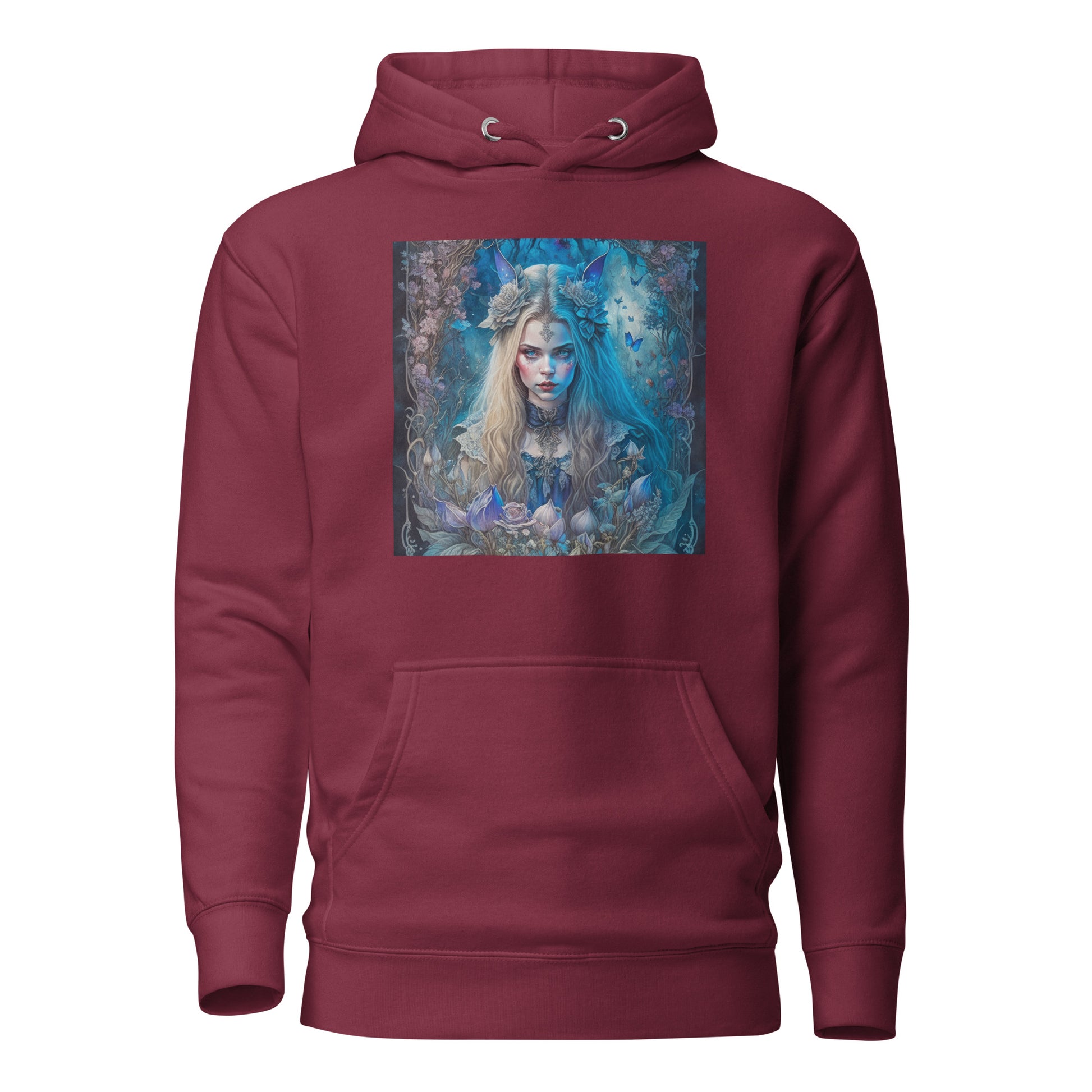 Esoteric Alice in Wonderland Hoodie Maroon