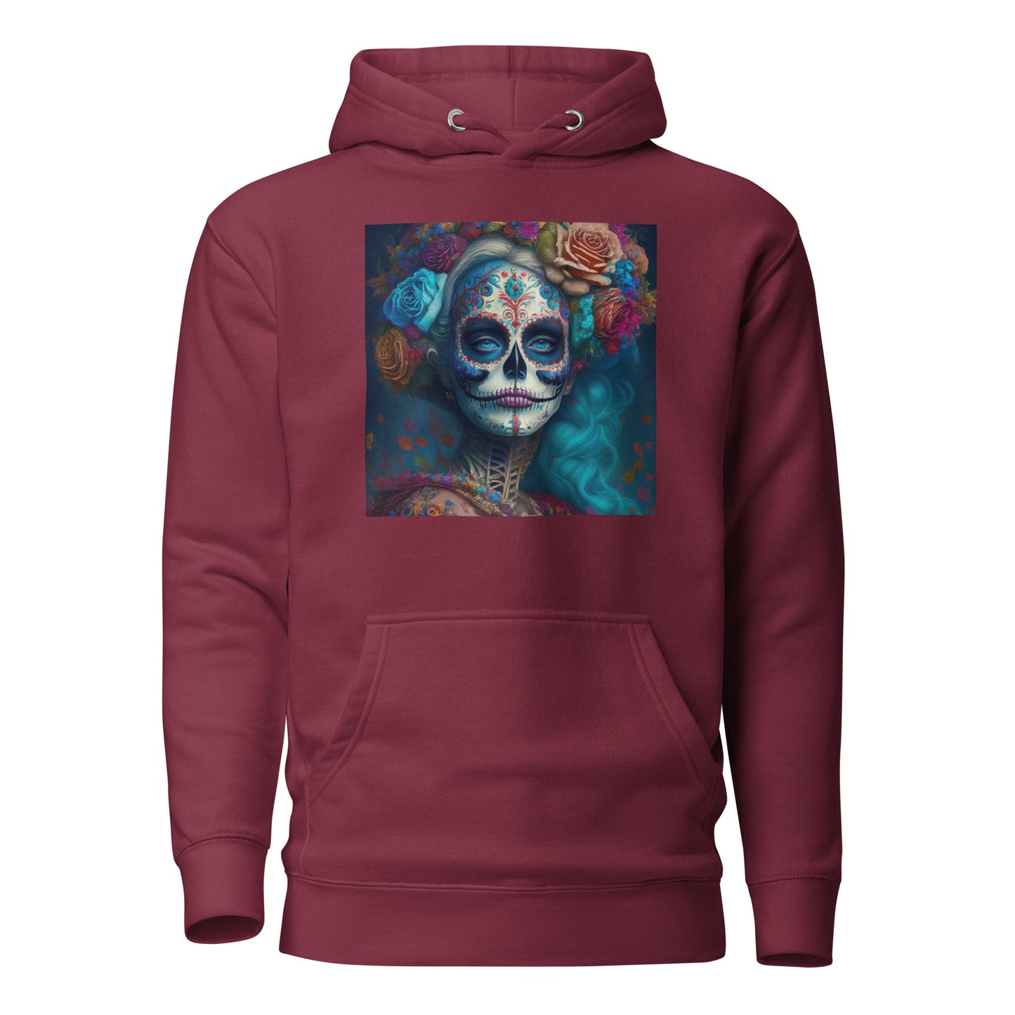 Day of the Dead Makeup Princess Women's Hoodie Maroon