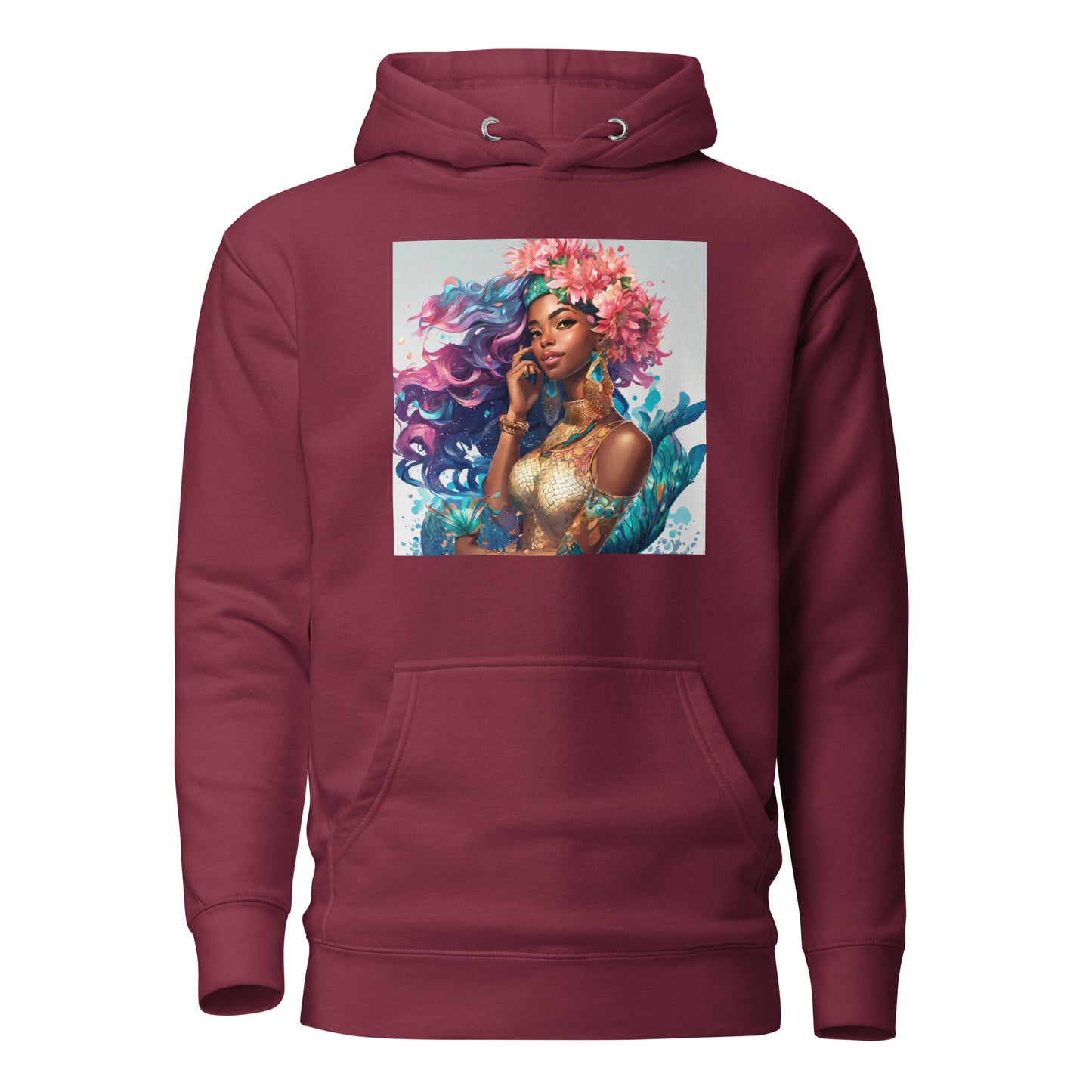 Mermaid Princess Women's Hoodie Maroon