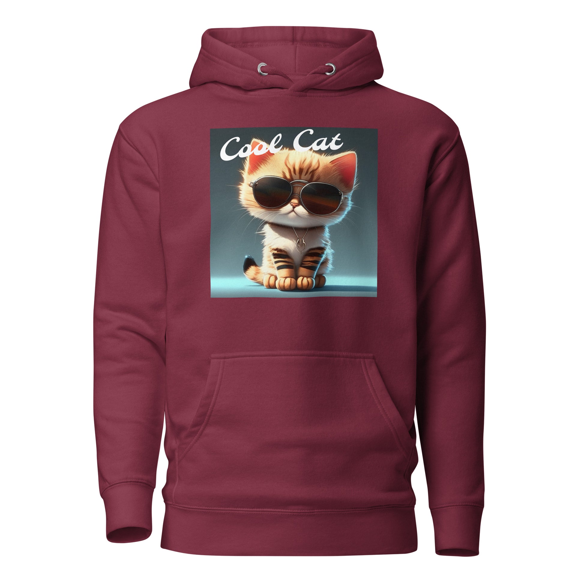 Cool Cat Women's Funny Hoodie Maroon