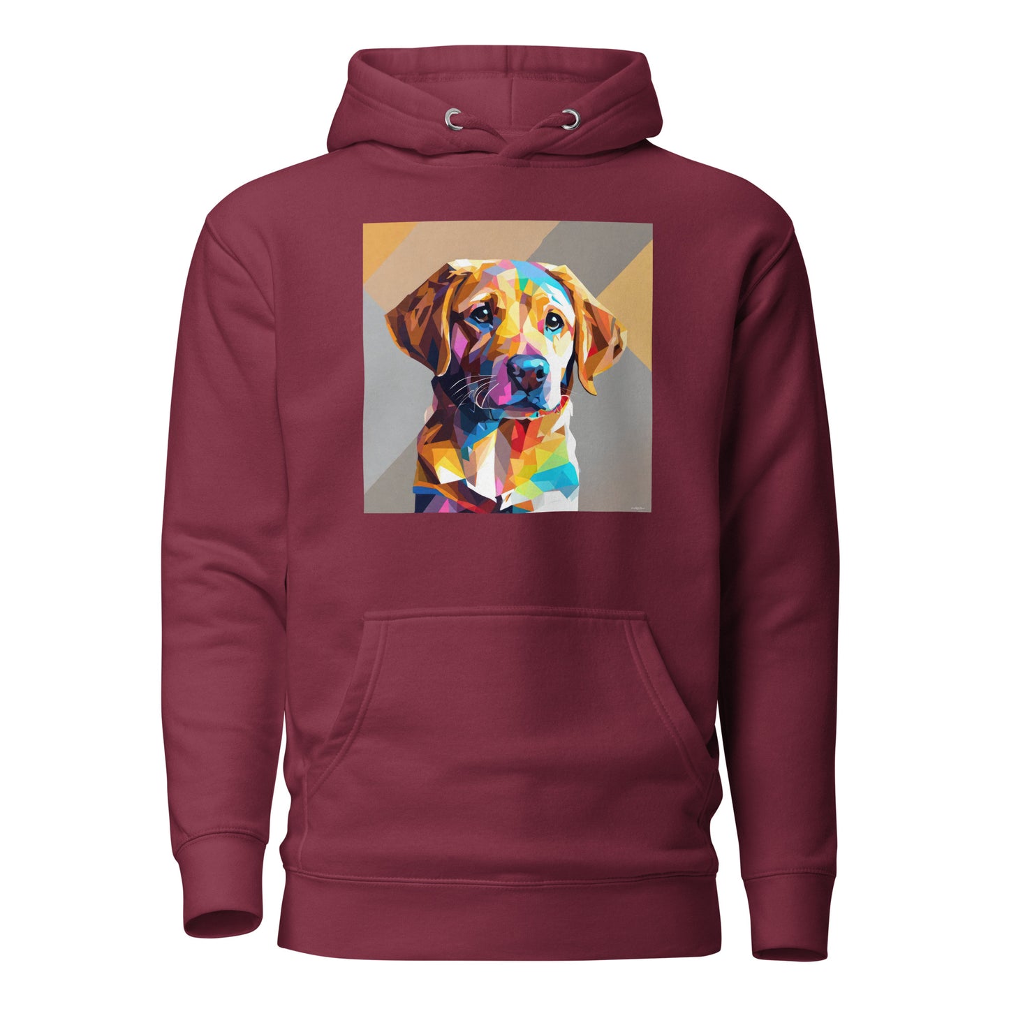 Geometric Golden Lab Women's Animal Lover Hoodie Maroon