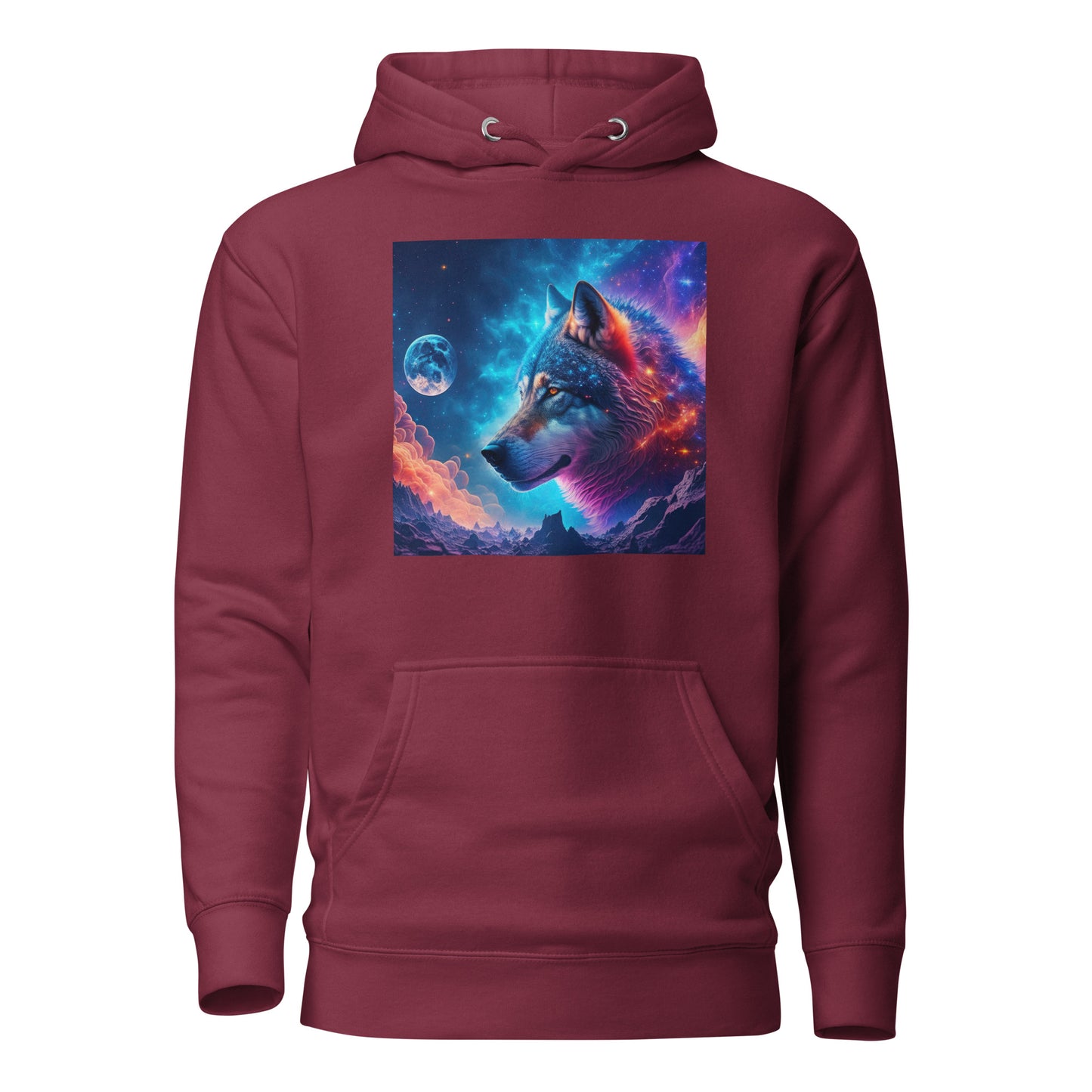 Majestic Wolf Women's Animal Lover Hoodie Maroon