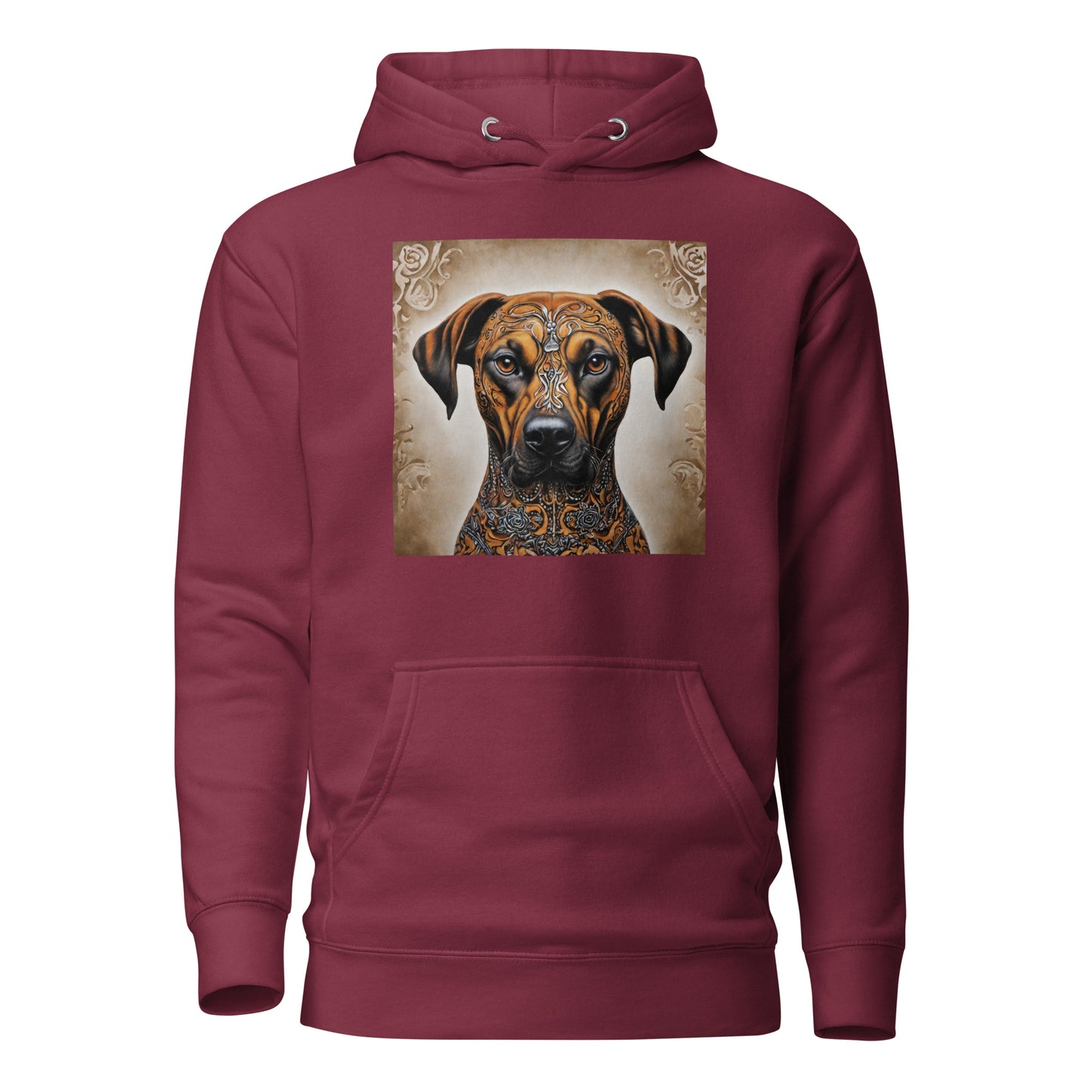 Deocorative Dog Women's Animal Hoodie Maroon