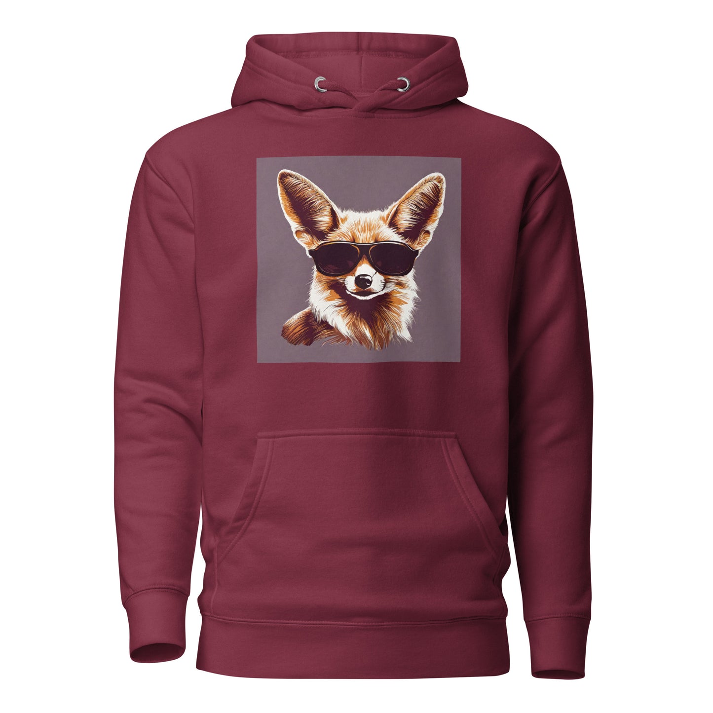 Fennec Fox in Shades Women's Animal Lover Hoodie Maroon