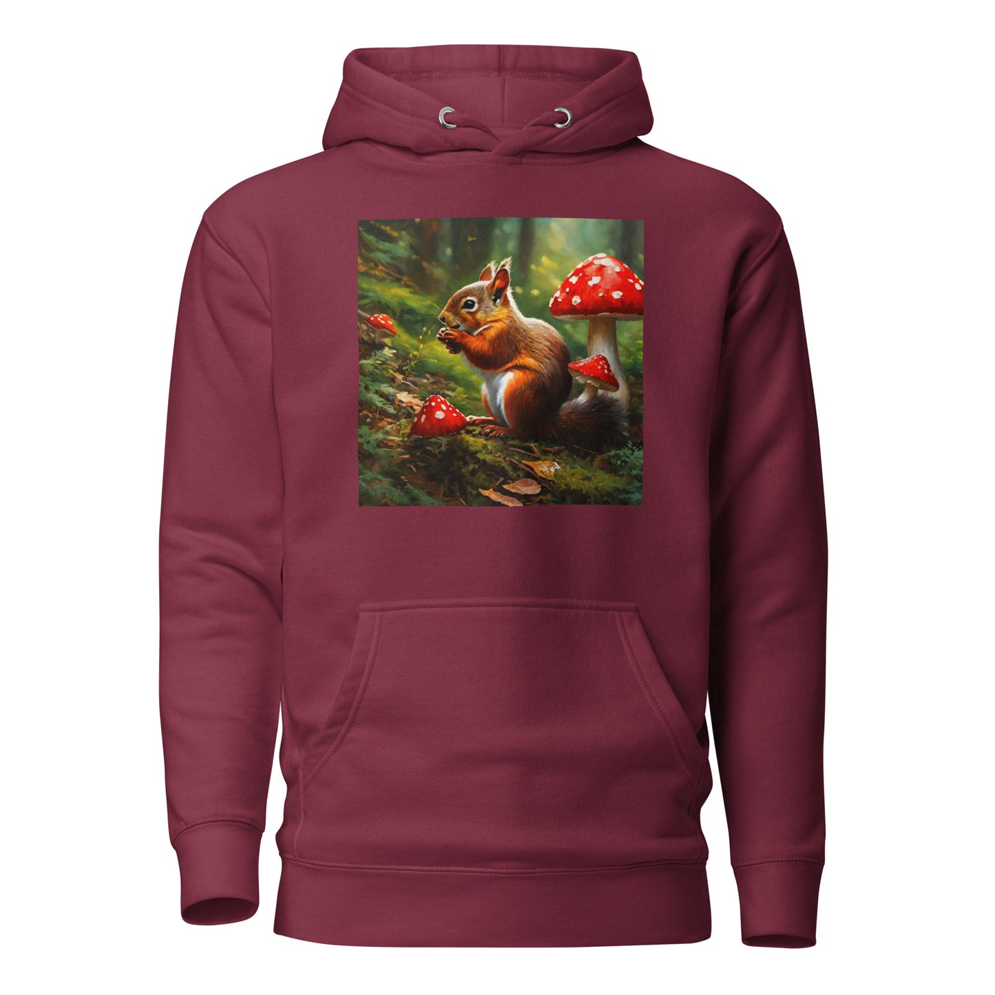 Forest Squirrel Women's Animal Lover Hoodie Maroon