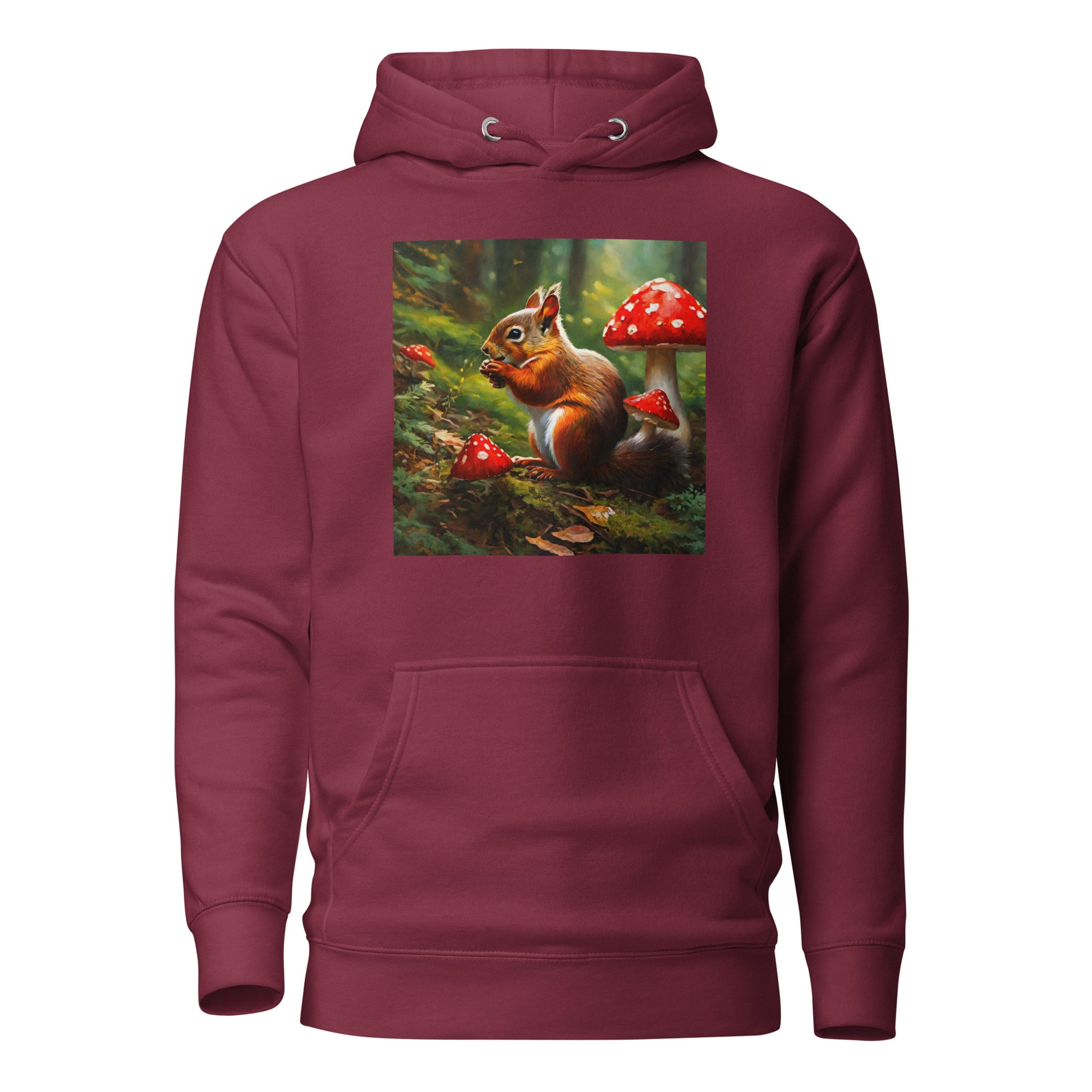 Forest Squirrel Women's Animal Lover Hoodie Maroon