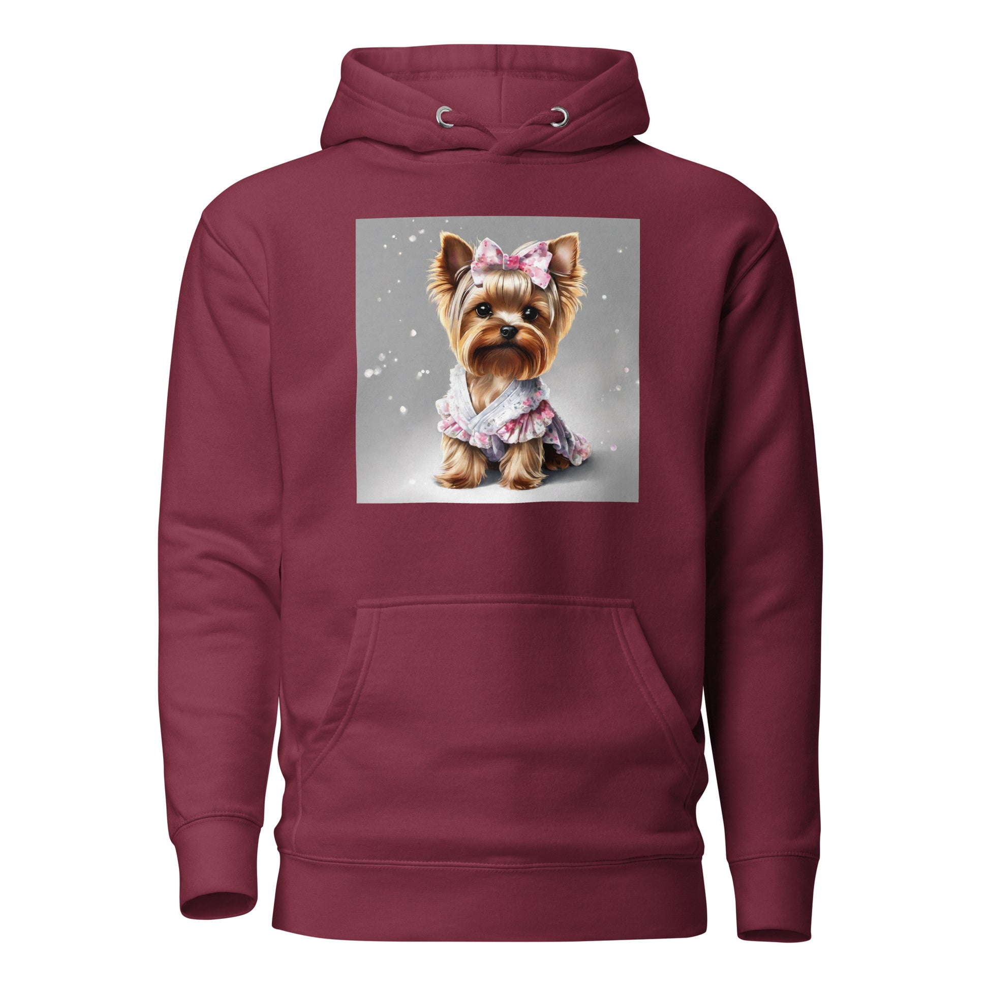 Yorkie Princess Women's Dog Lover Hoodie Maroon