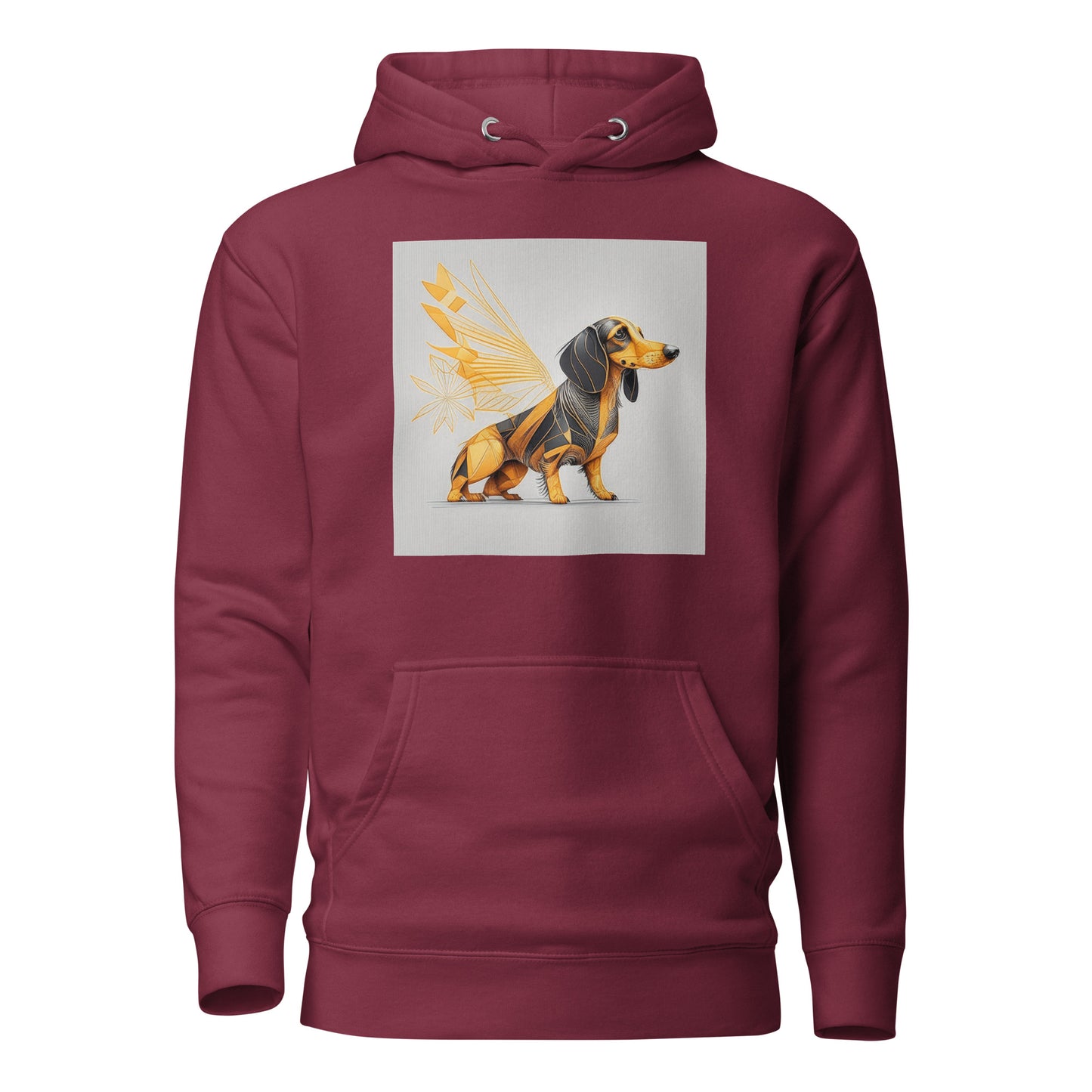 Dachshund with Wings Women's Dog Lover Hoodie Maroon