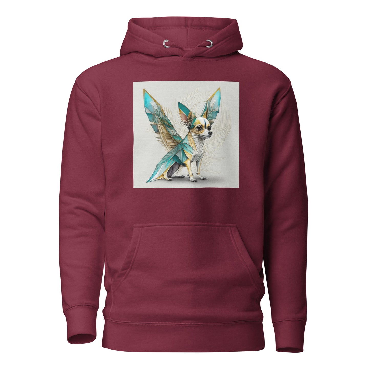 Chihuahua with Wings Women's Dog Lover Hoodie Maroon