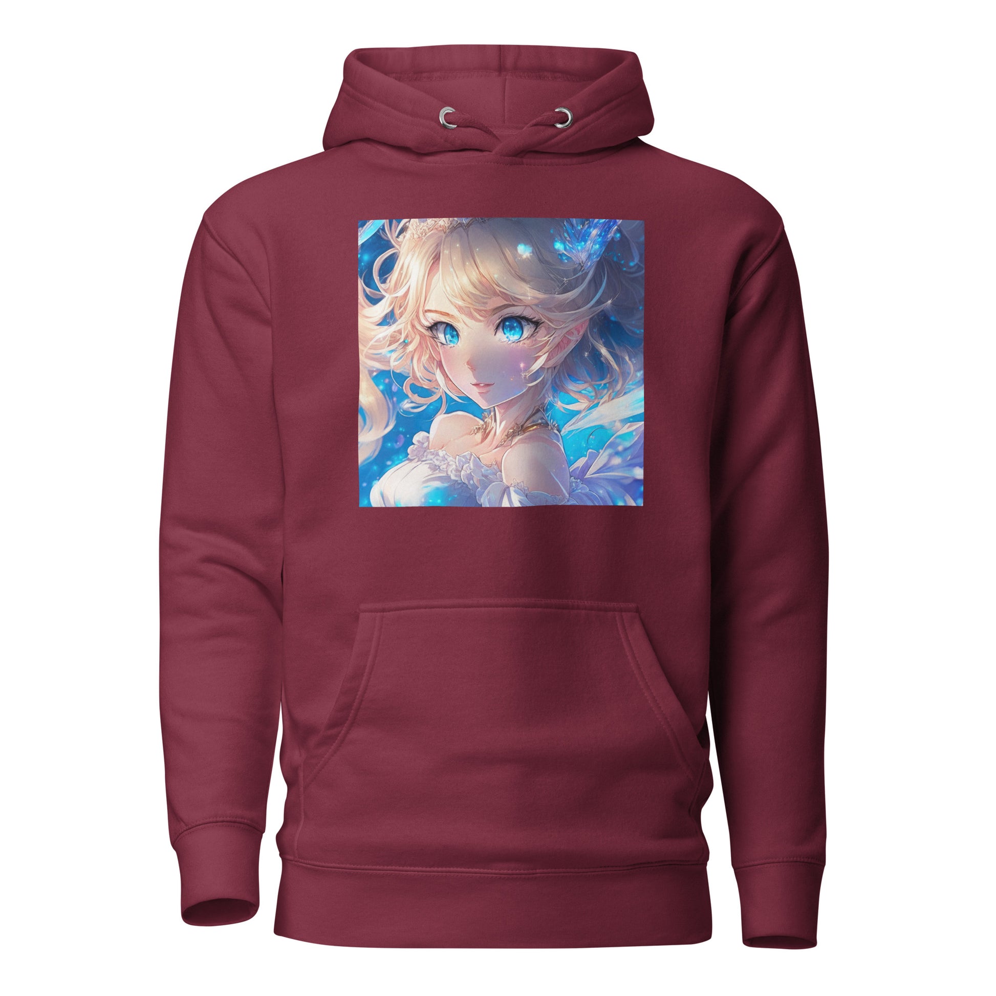 Cute Anime Princess Women's Graphic Hoodie Maroon