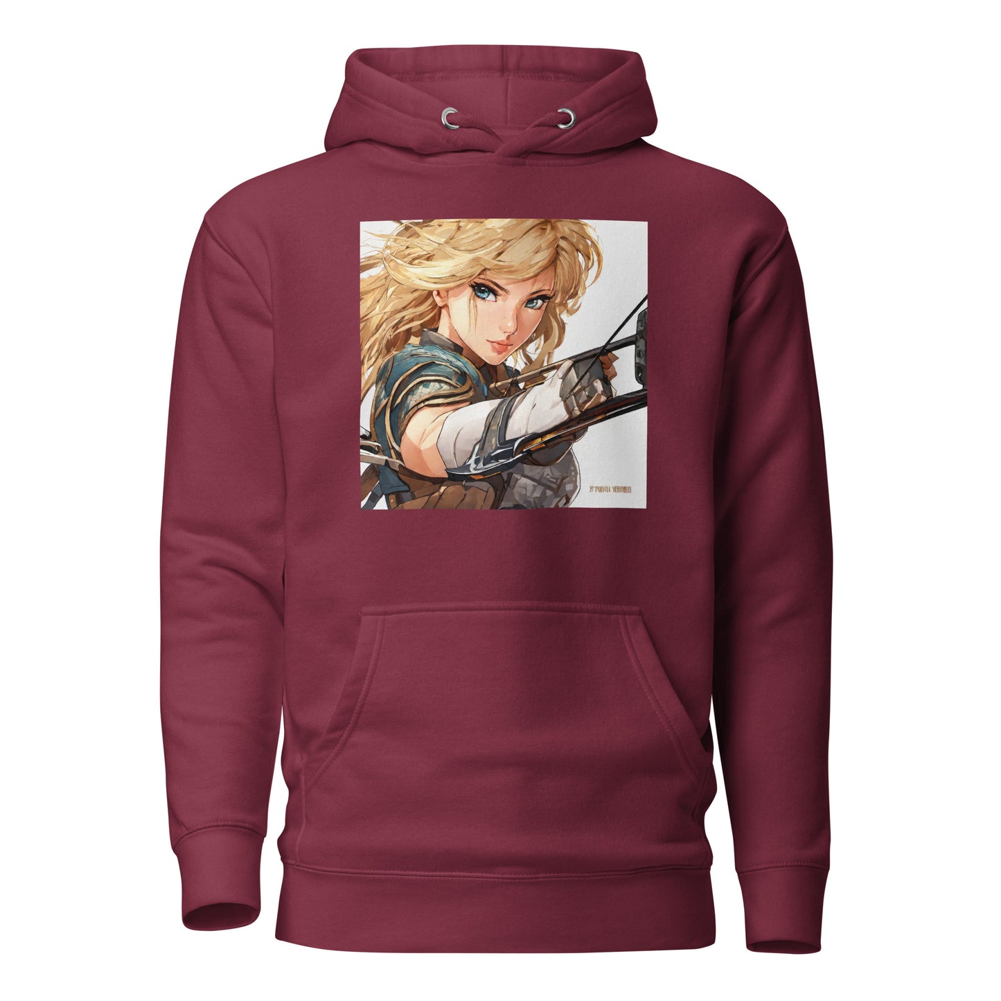 Fierce Shieldmaiden Women's Anime Hoodie Maroon