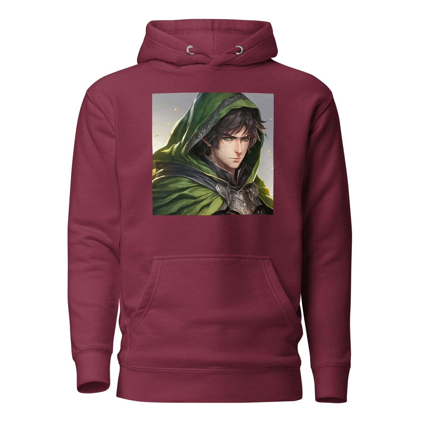 Elven Protector Women's Anime Hoodie Maroon