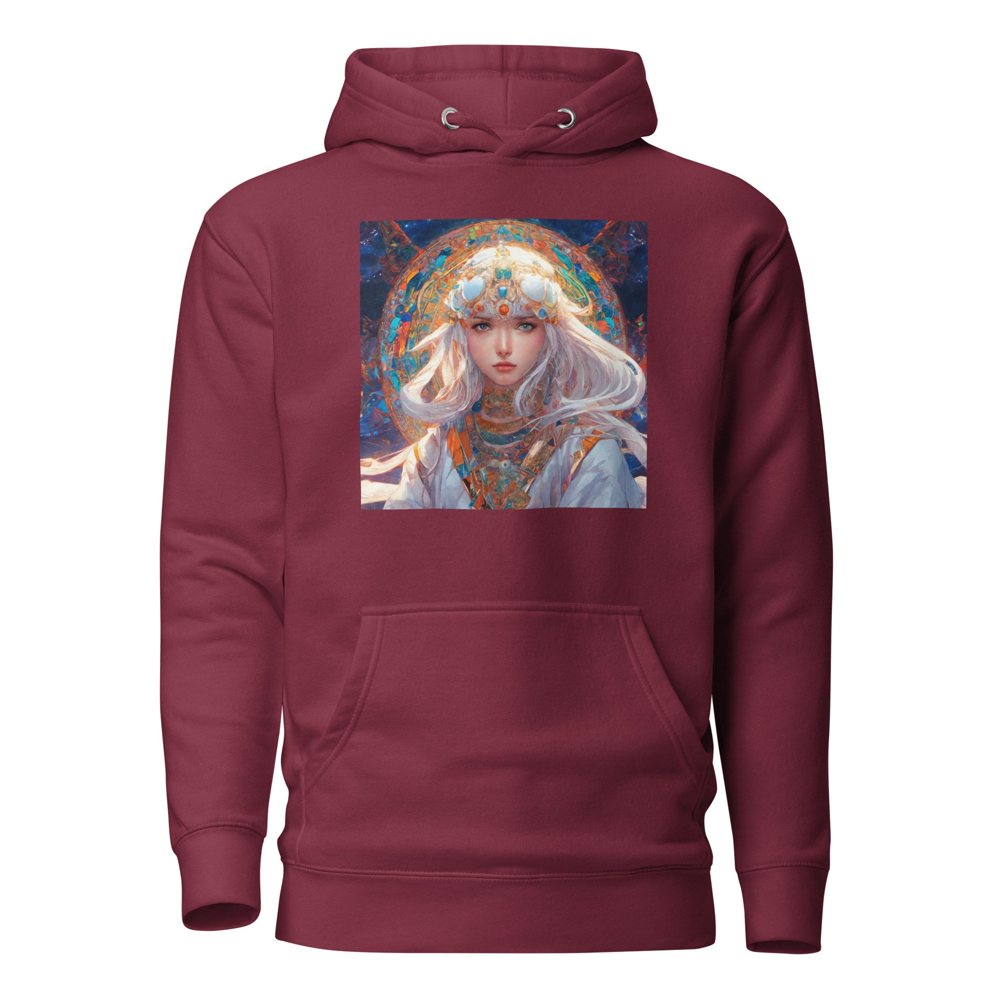 Mystical Mage Women's Anime Hoodie Maroon