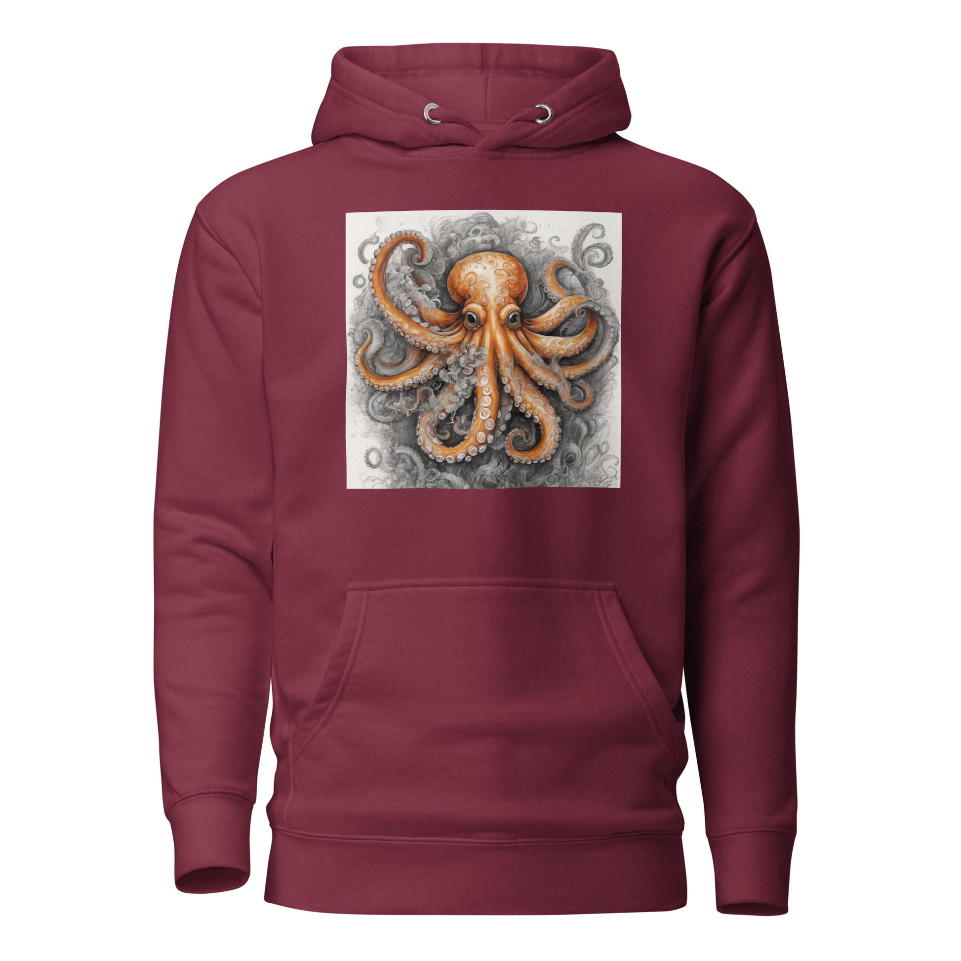 Octopus Women's Animal Lover Hoodie Maroon