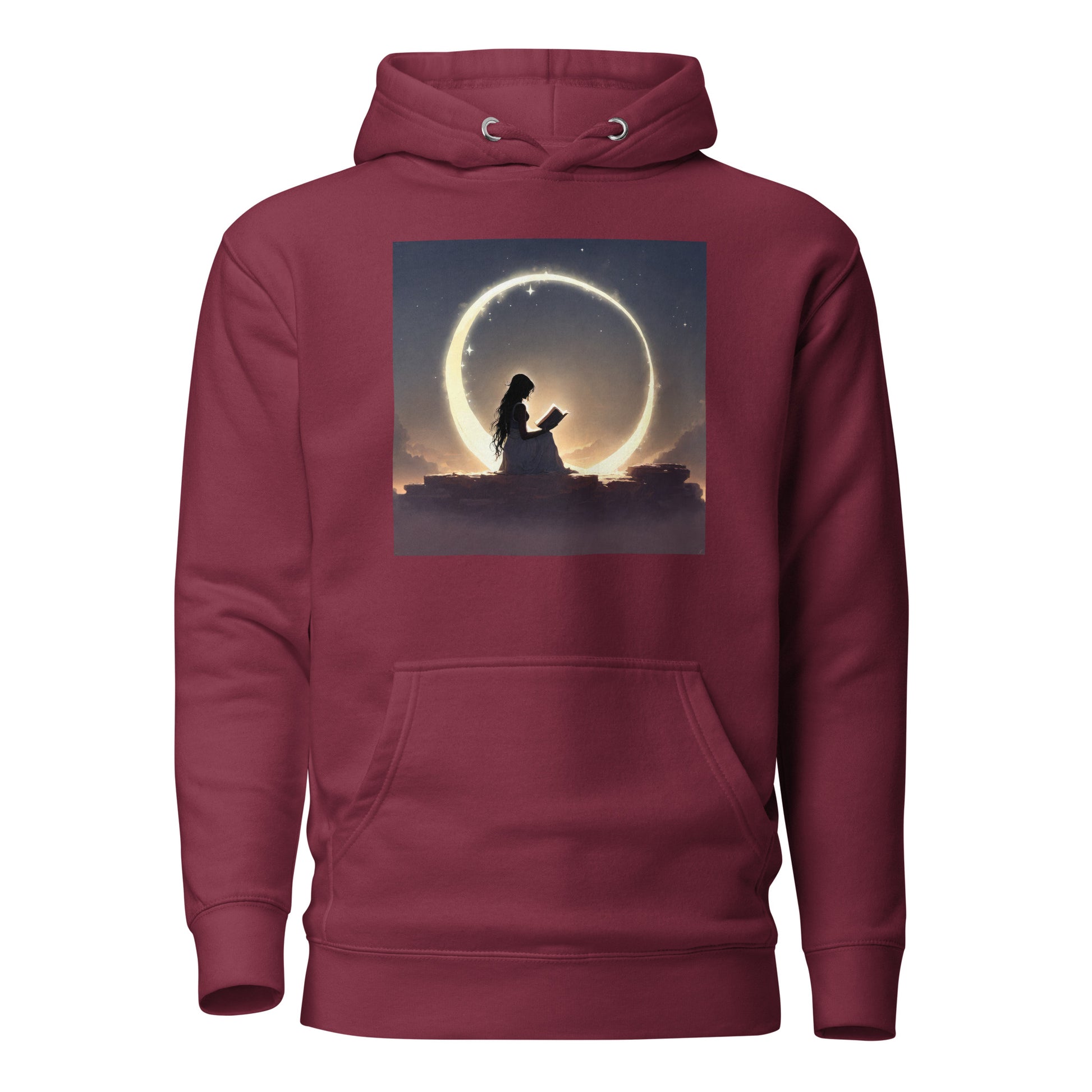 Reading at Twilight Women's Book Lover Hoodie Maroon