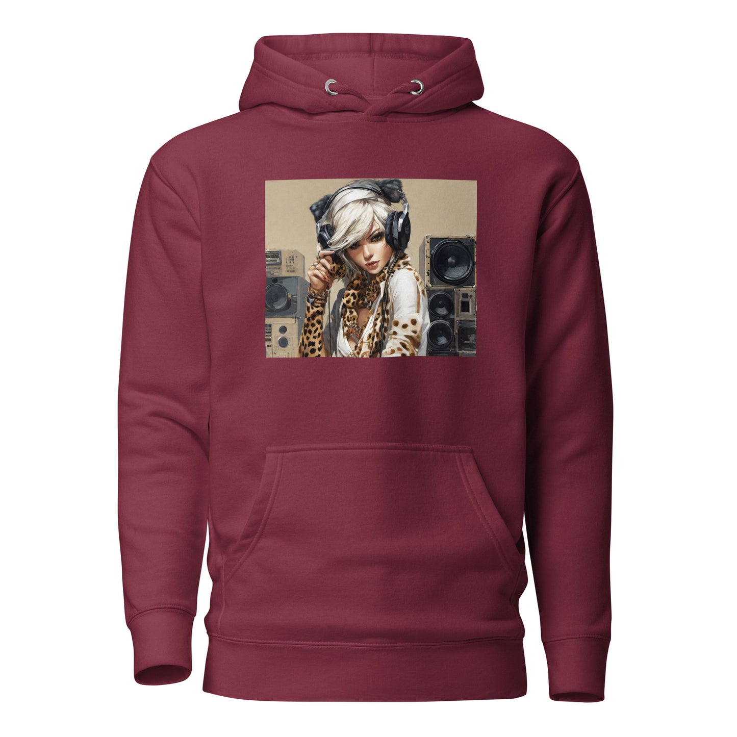 Women's DJing Hoodie Maroon