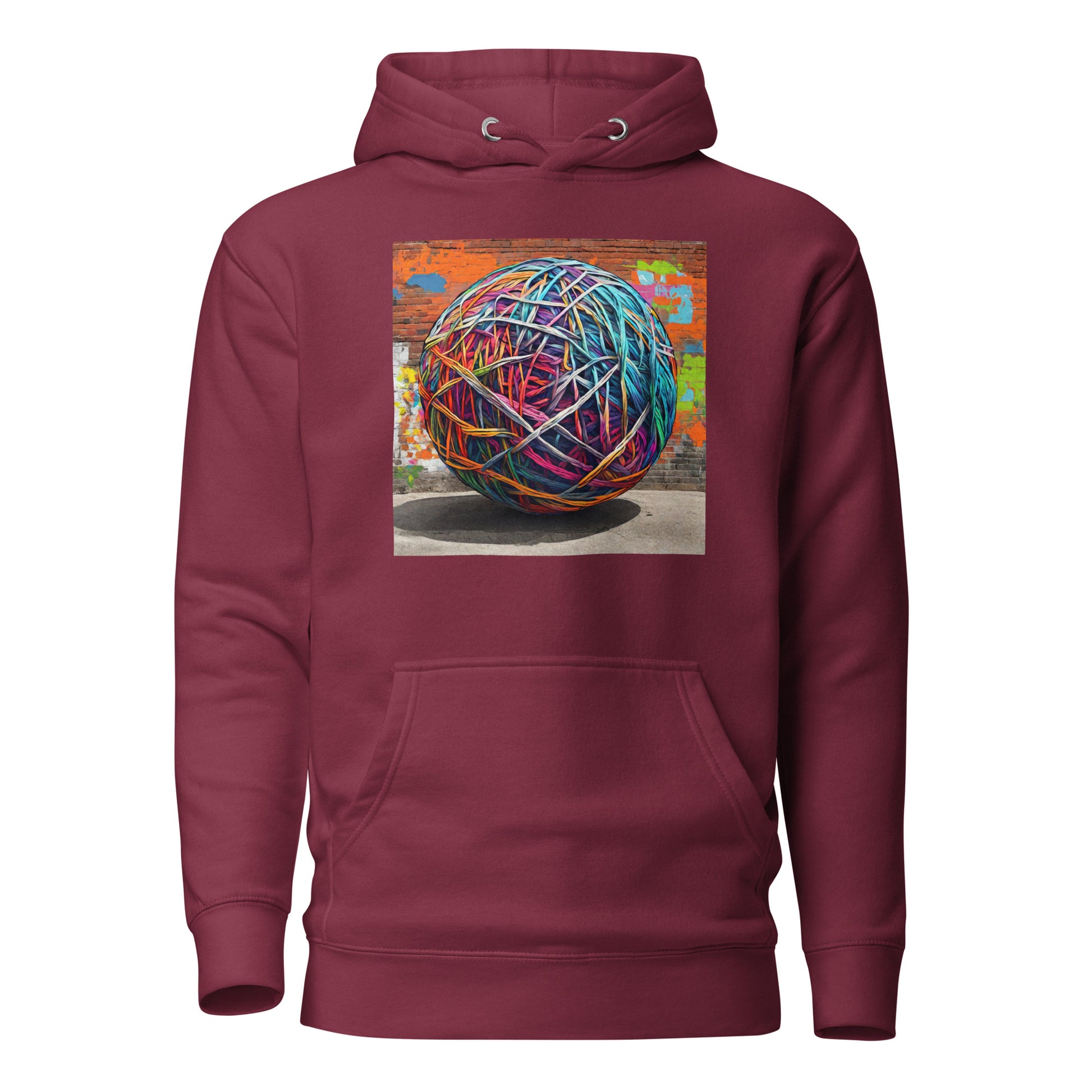 Ball of Yarn Women's Crochet and Knitting Lover Hoodie Maroon