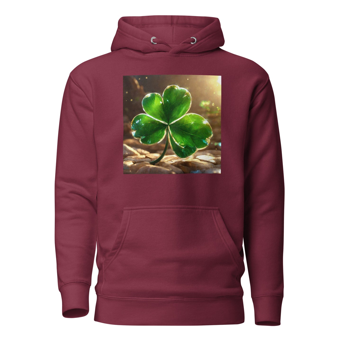 Lucky Four Leaf Clover Women's St Patrick's Day Hoodie Maroon