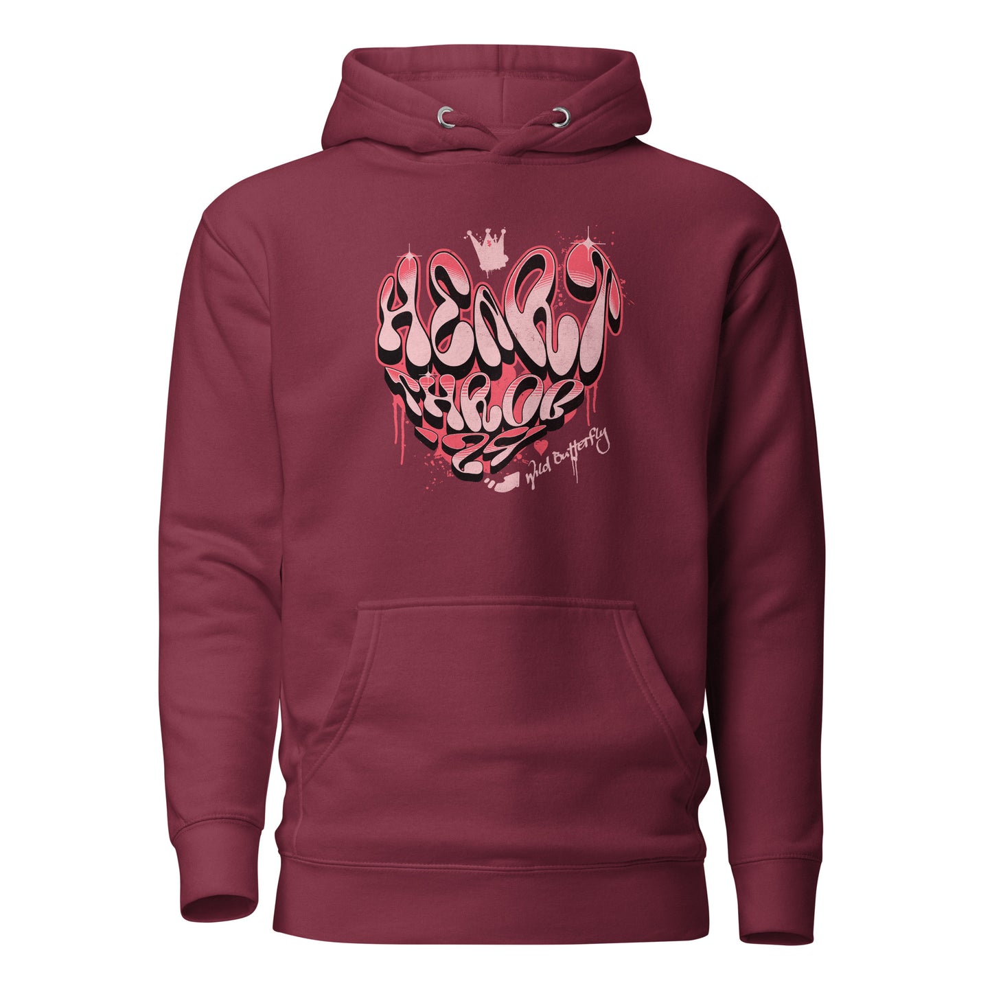 Heart Throb '24 Women's Valentine's Day Hoodie Maroon