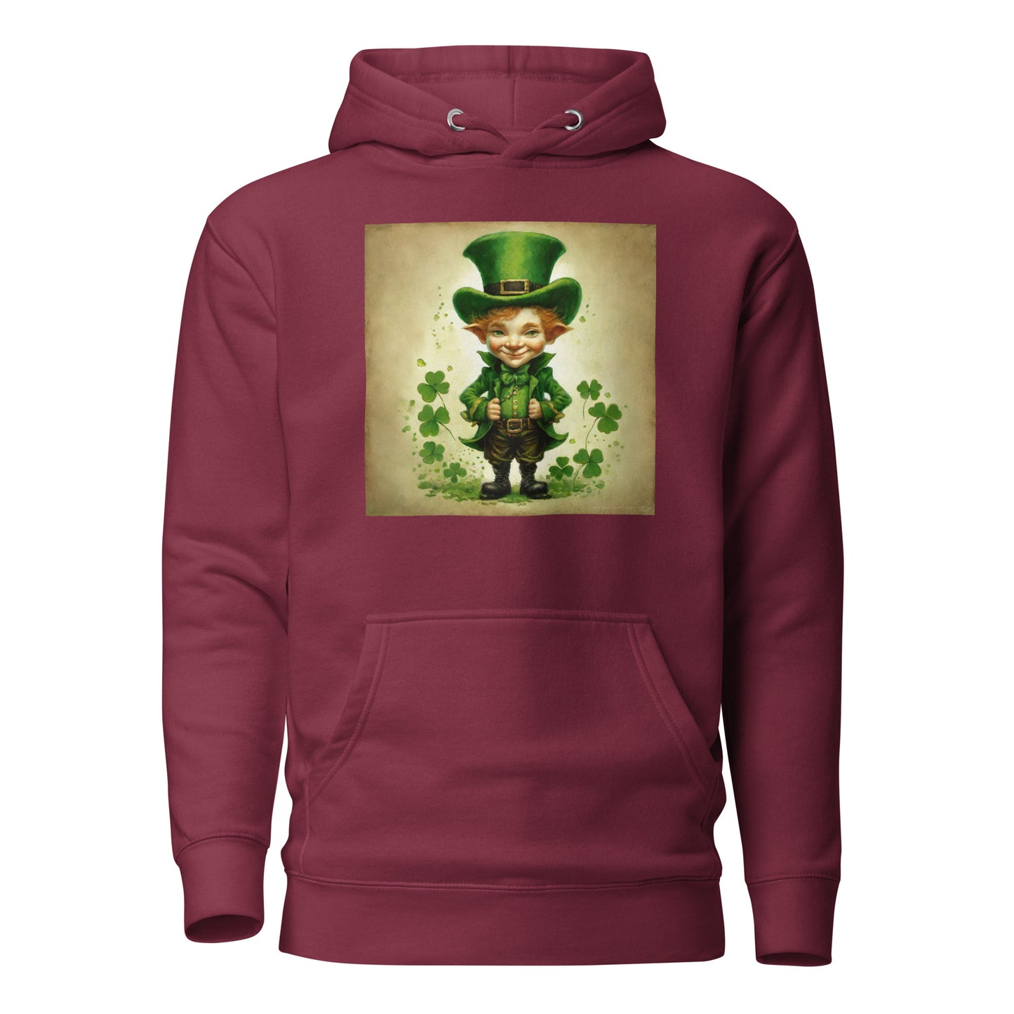 Cute Leprechaun Women's St Patrick's Day Hoodie Maroon