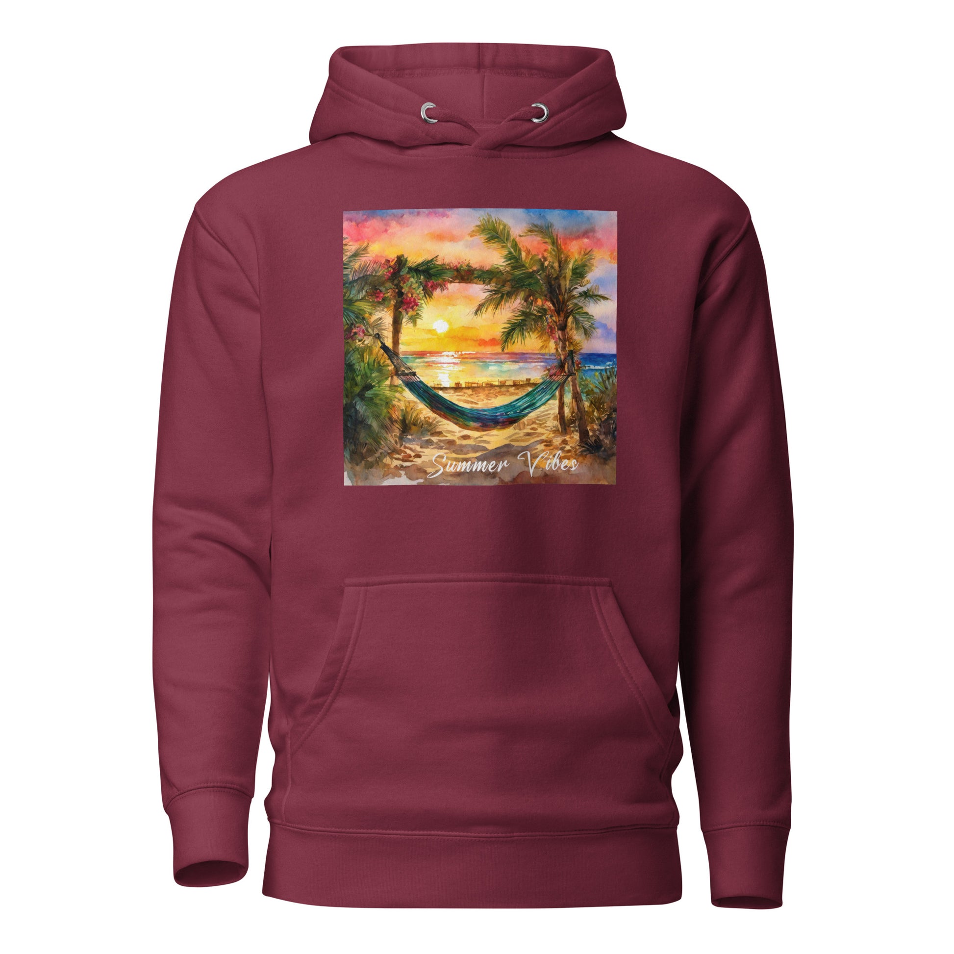 Summer Vibes Women's Beach Hoodie Maroon