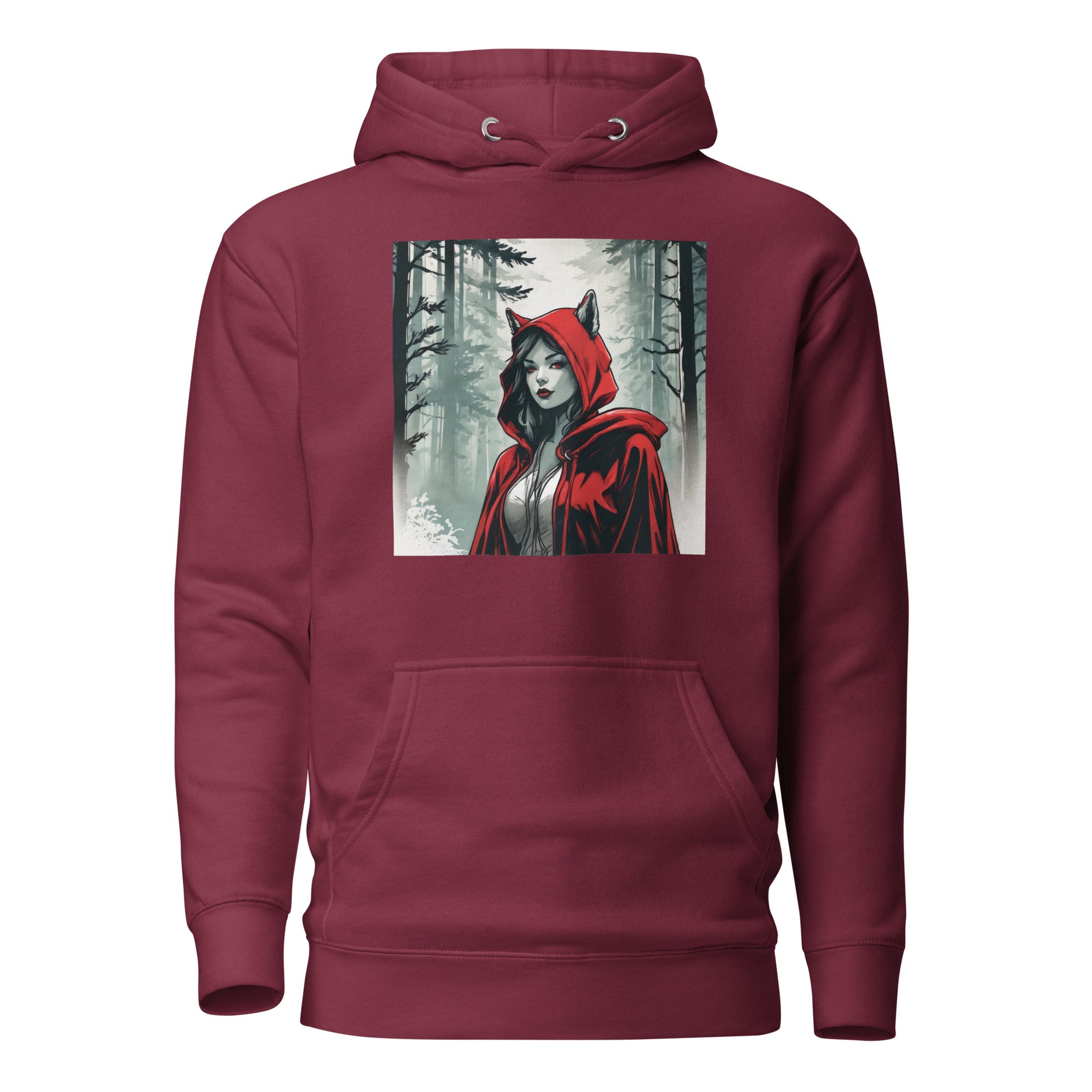 Modern Red Riding Hood Women's Fairy Tale Hoodie Maroon