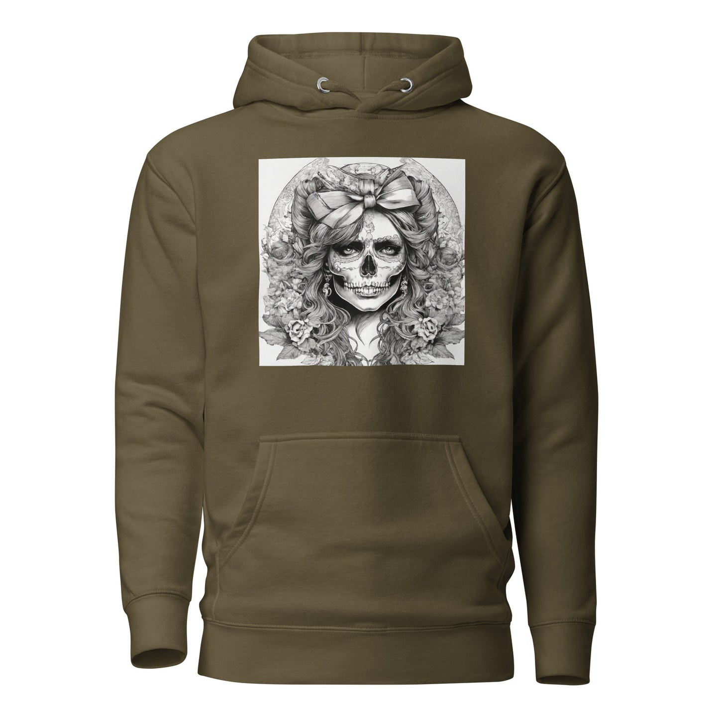 Day of the Dead Princess Hoodie Military Green