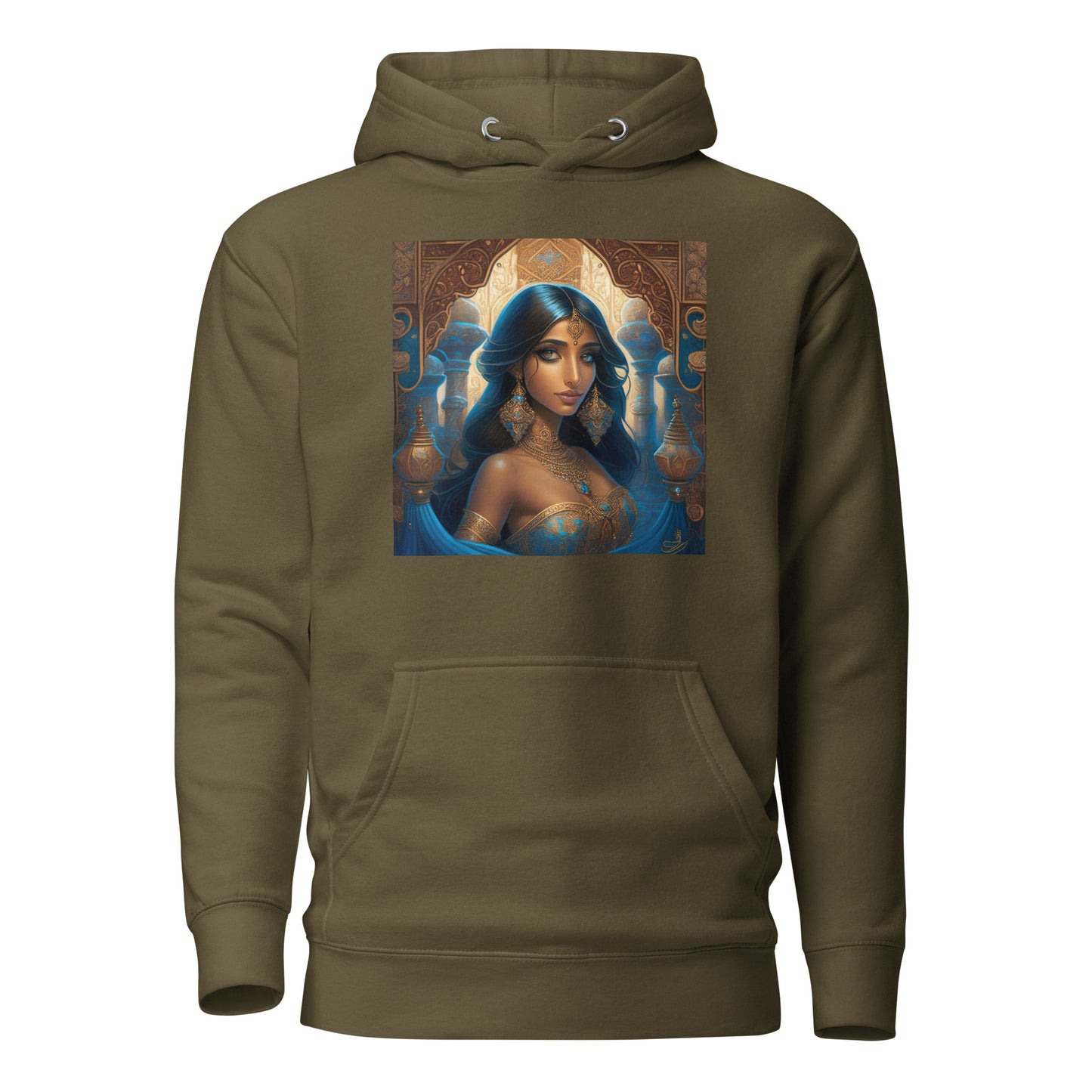 Princess Jasmine Women's Hoodie Military Green